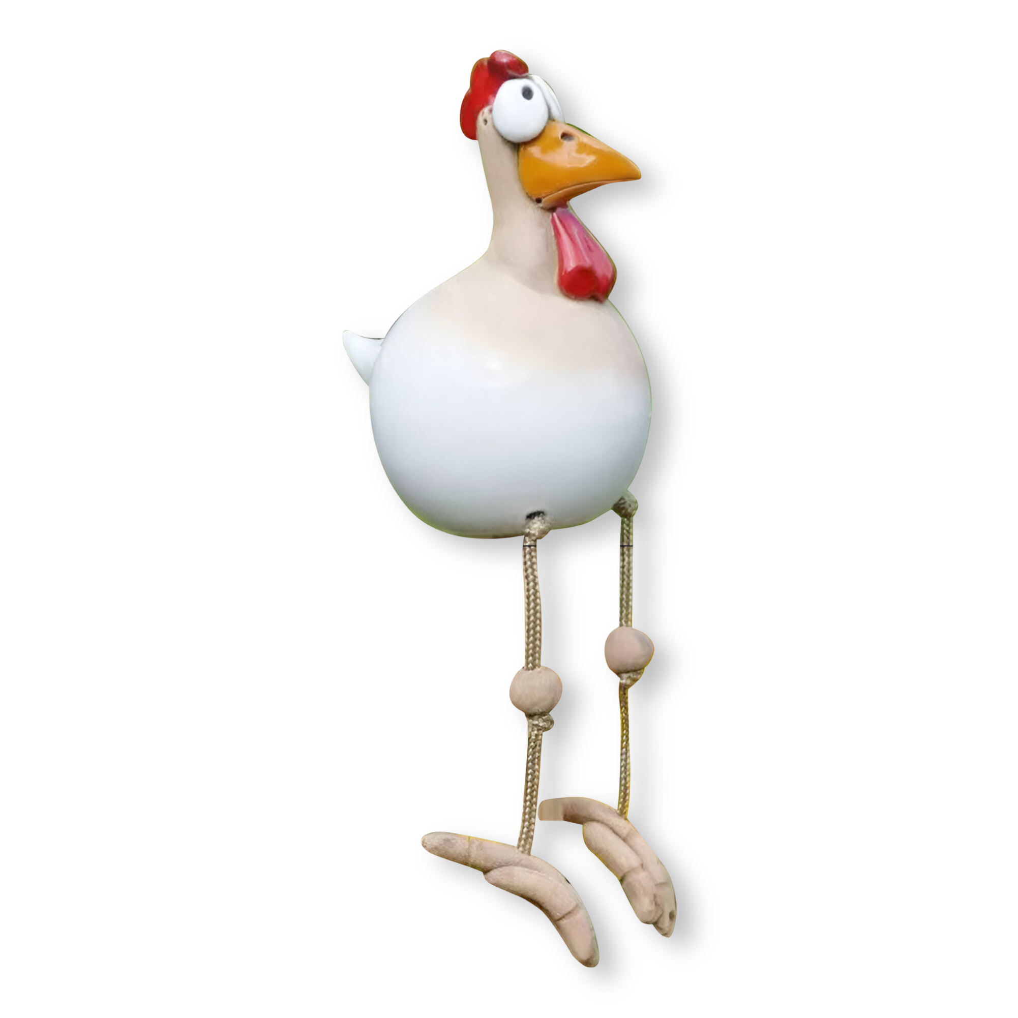 Resin Rooster Garden Figurine with Hanging Legs