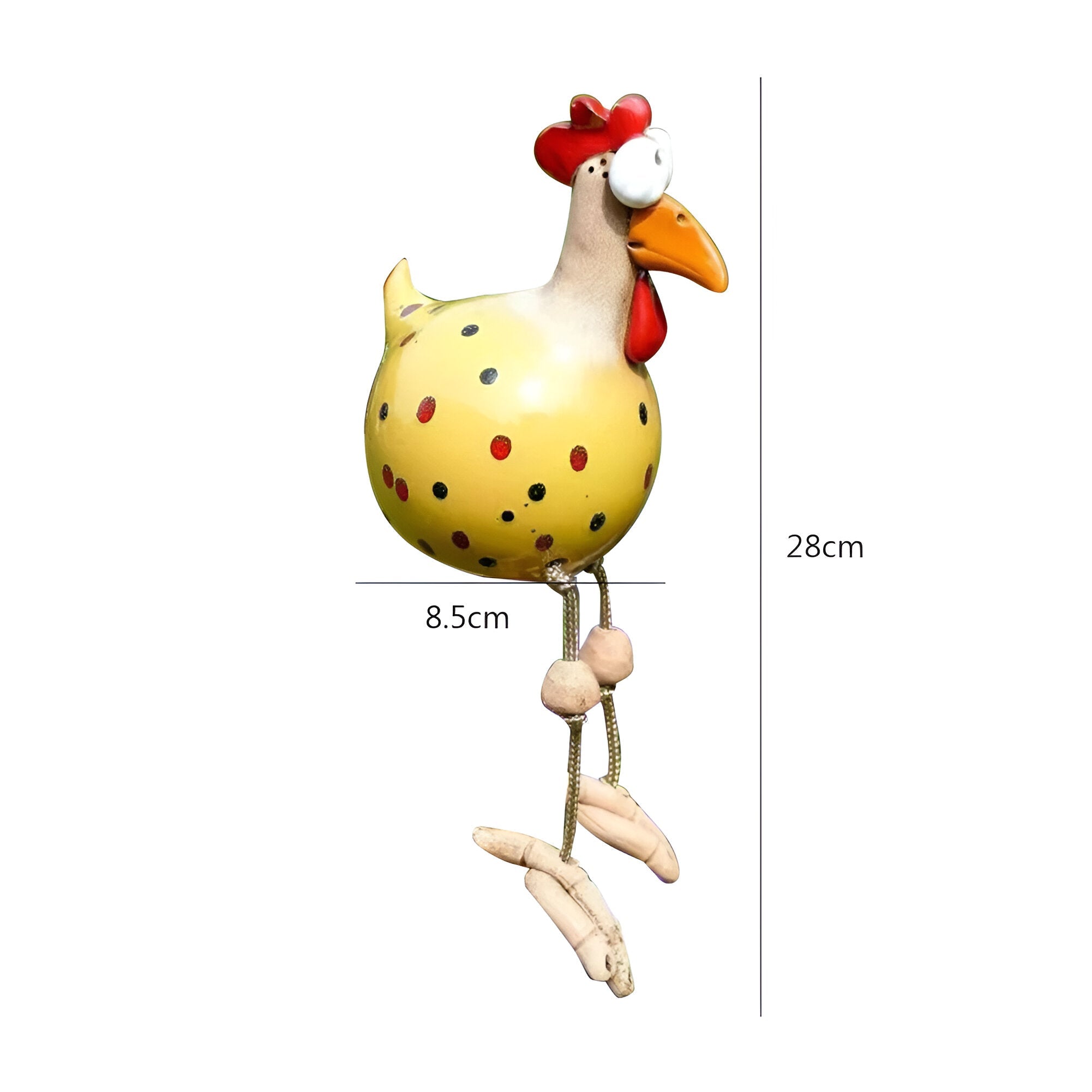 Resin Rooster Garden Figurine with Hanging Legs