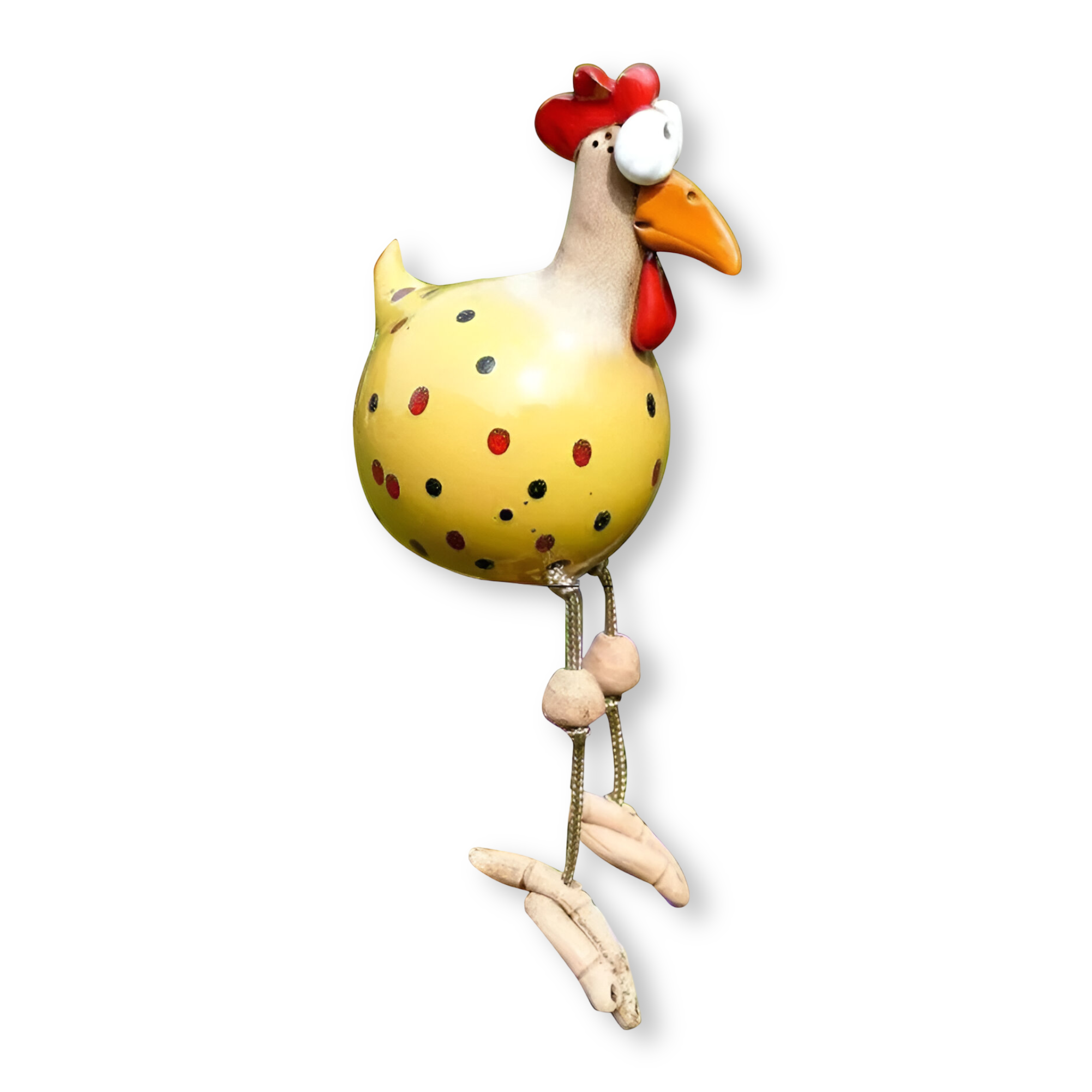 Resin Rooster Garden Figurine with Hanging Legs