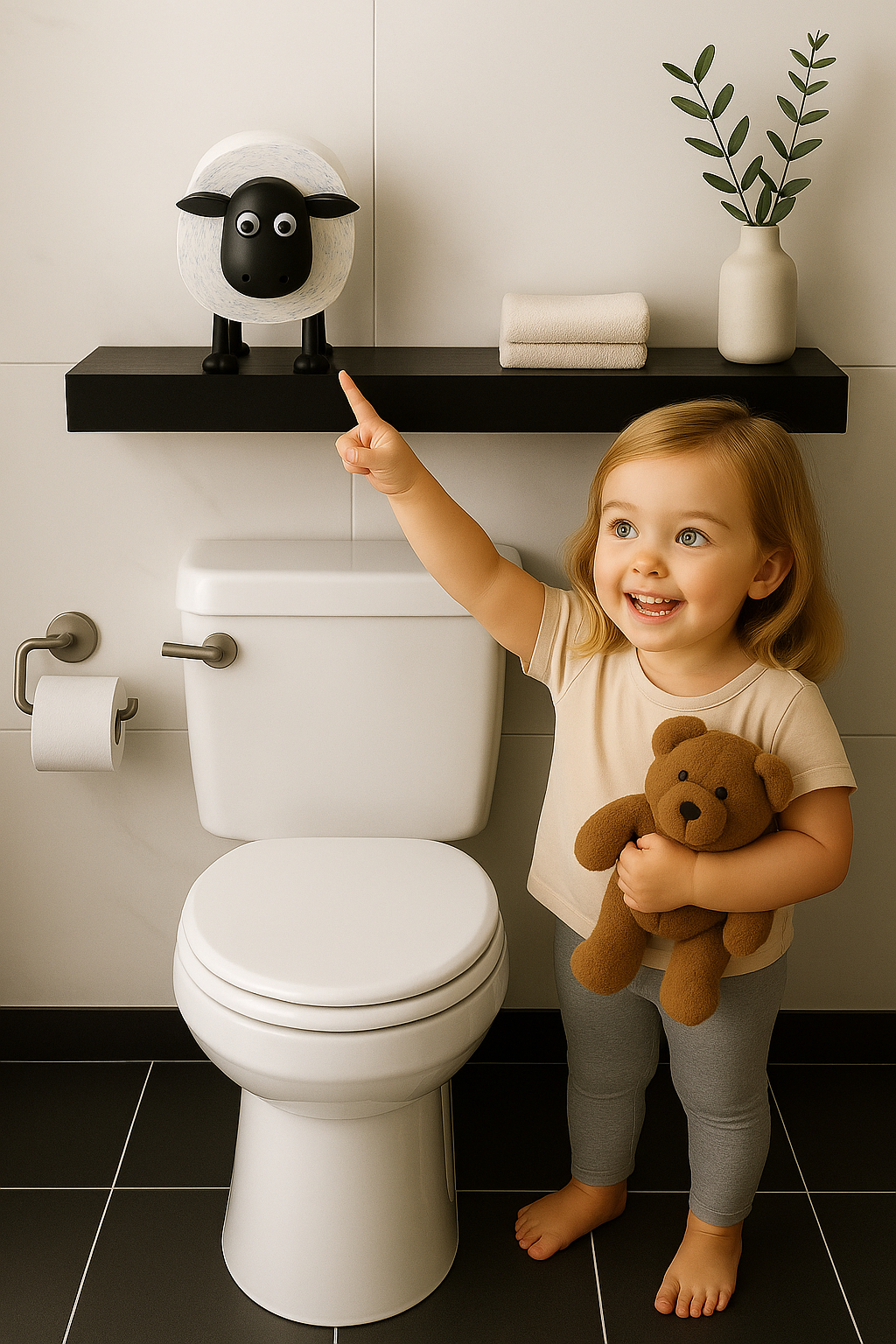 Sheep Shaped Toilet Bathroom Roll Holder Set of 3