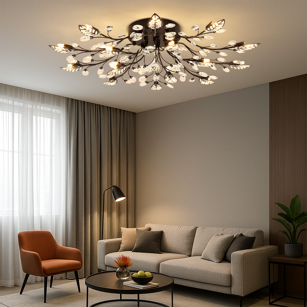 Luxury Crystal Floral Ceiling Light