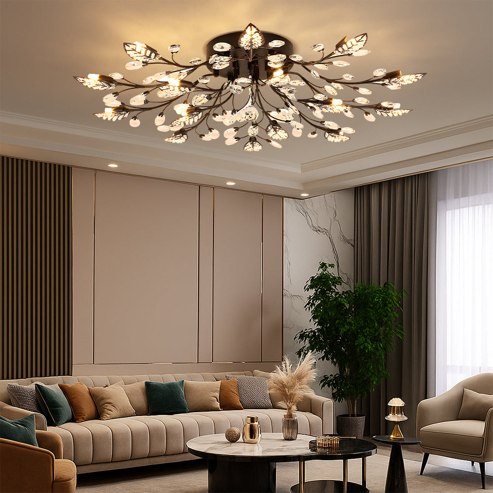 Luxury Crystal Floral Ceiling Light