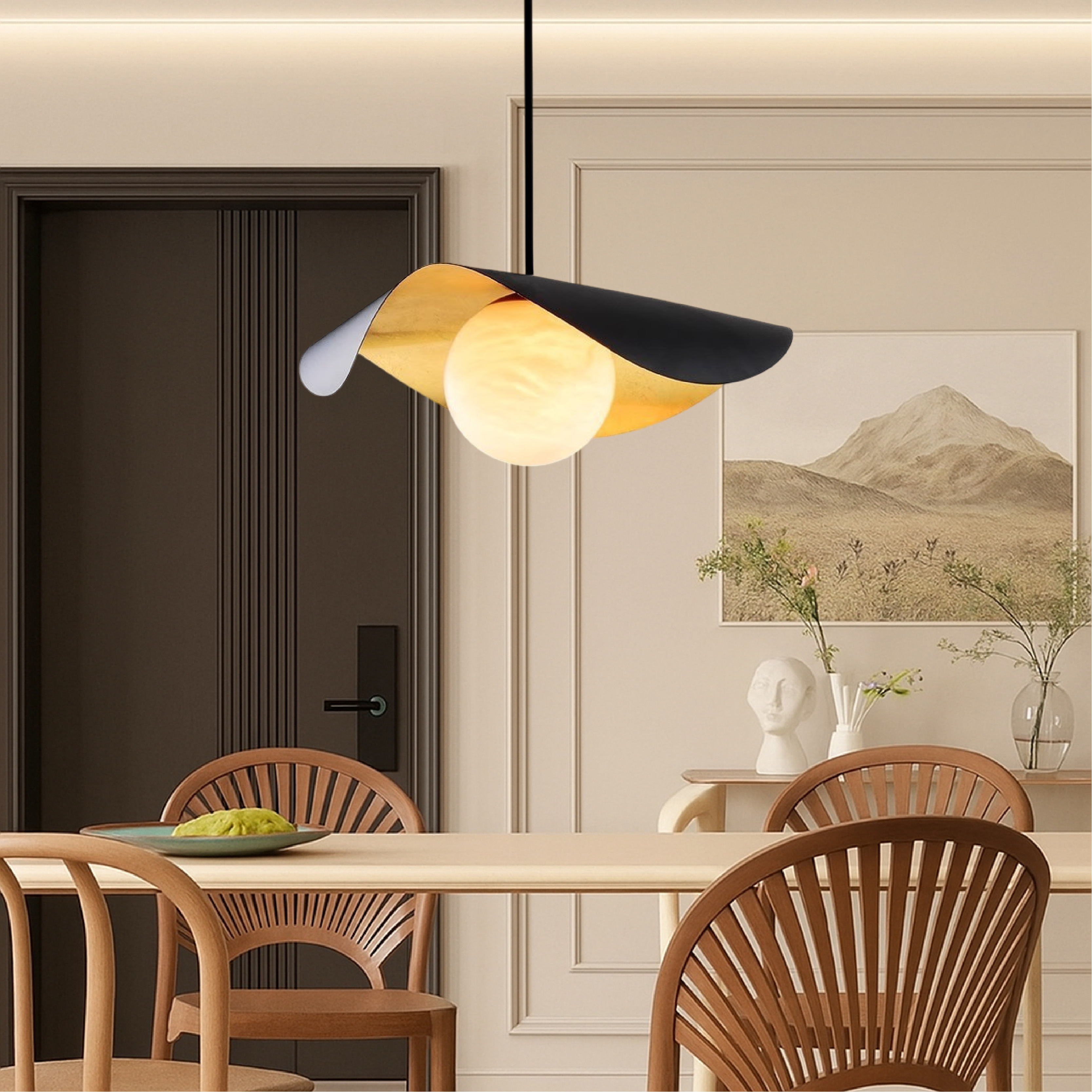 Spanish Marble Ball Pendant Light