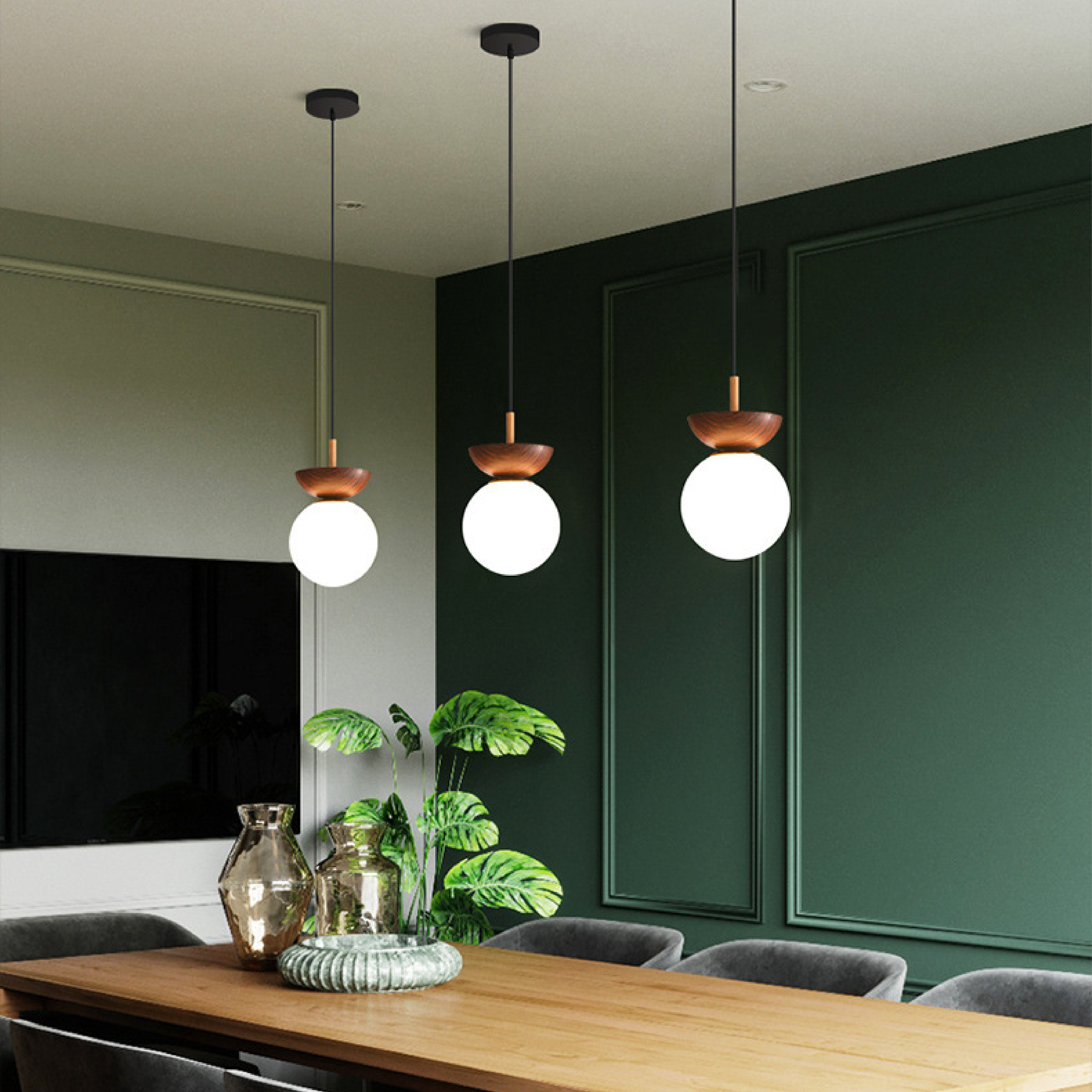 Minimalist Japanese Globe Pendant Lamp