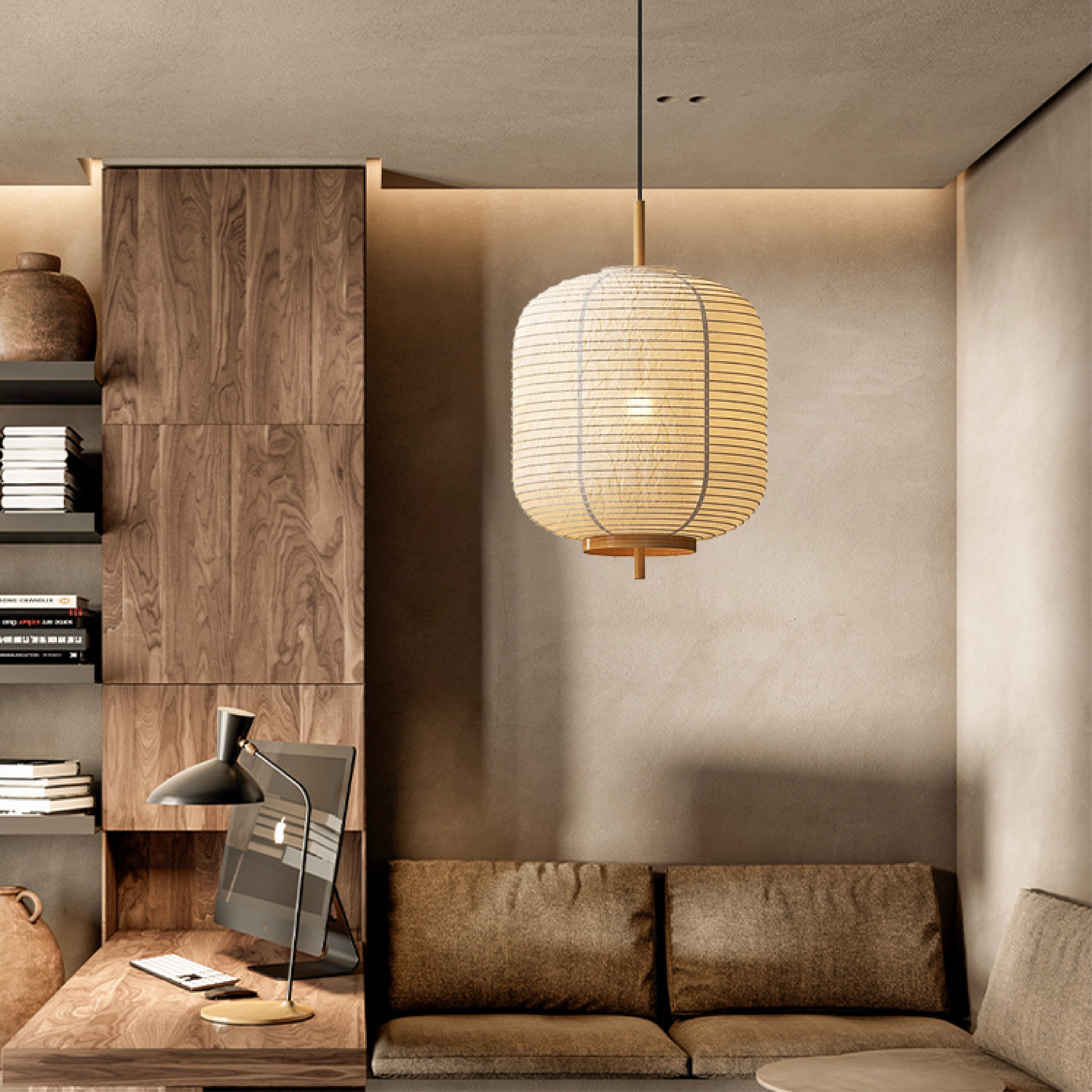 Japanse rijstpapier hanglamp