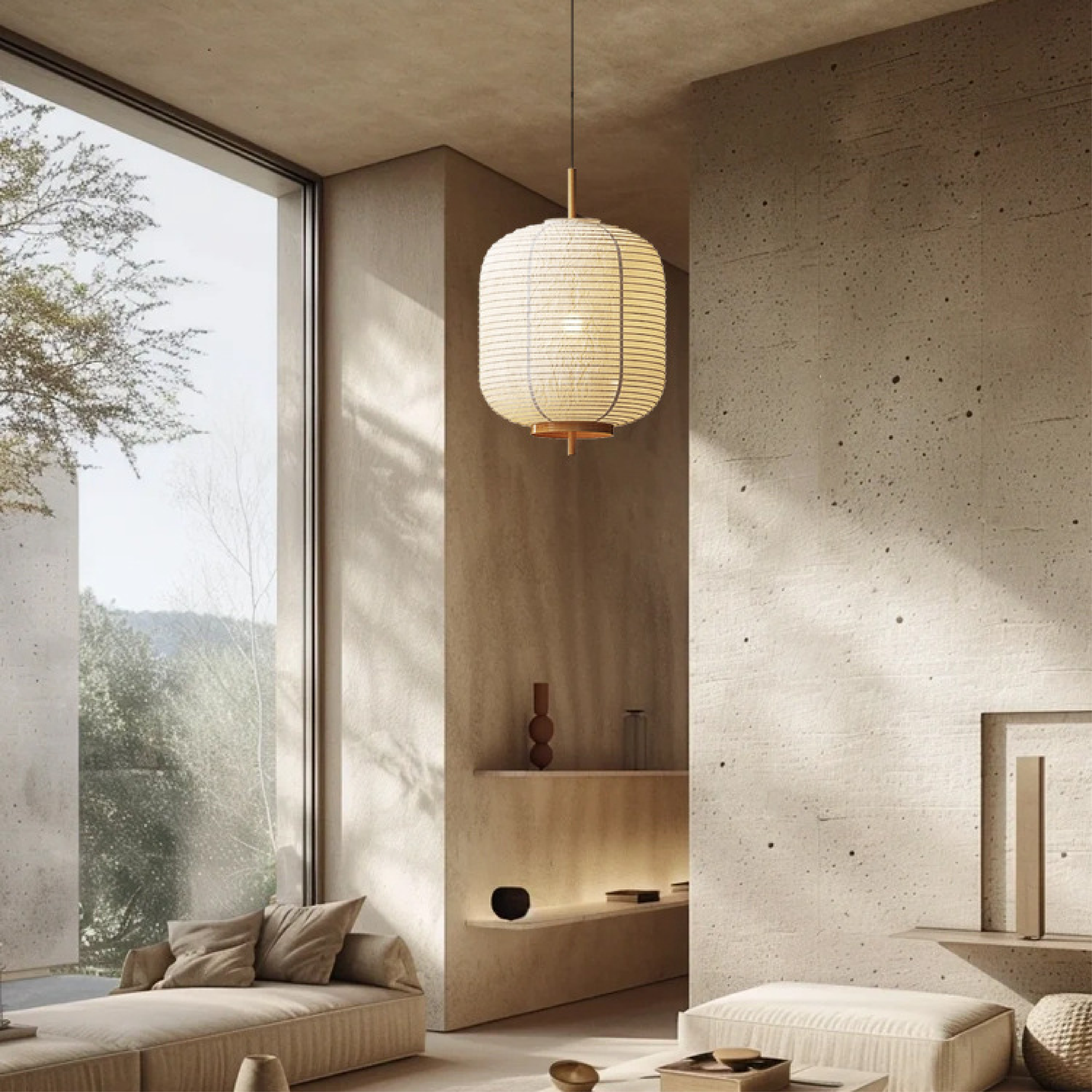 Japanse rijstpapier hanglamp