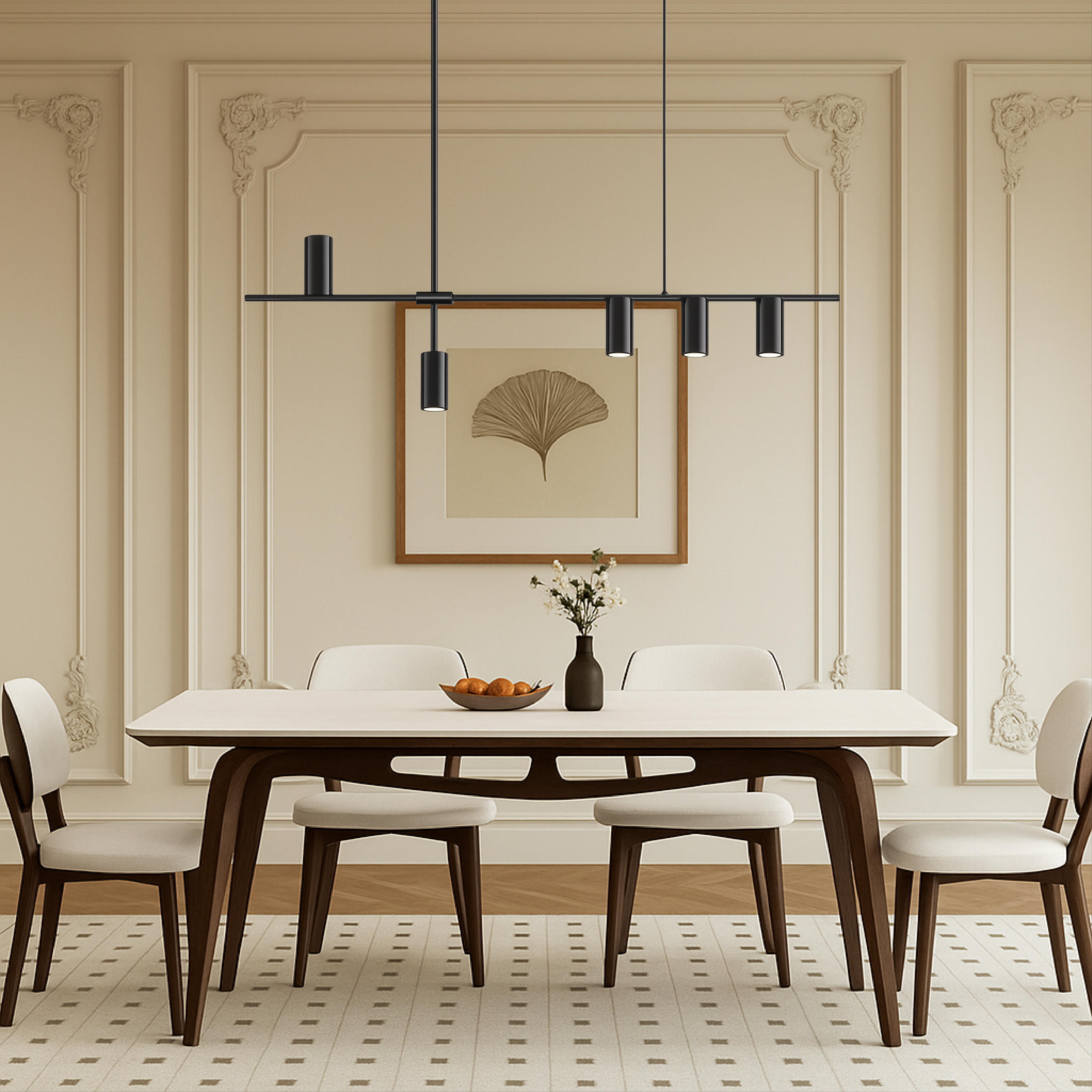 Minimalist Black Linear Kitchen Pendant Light