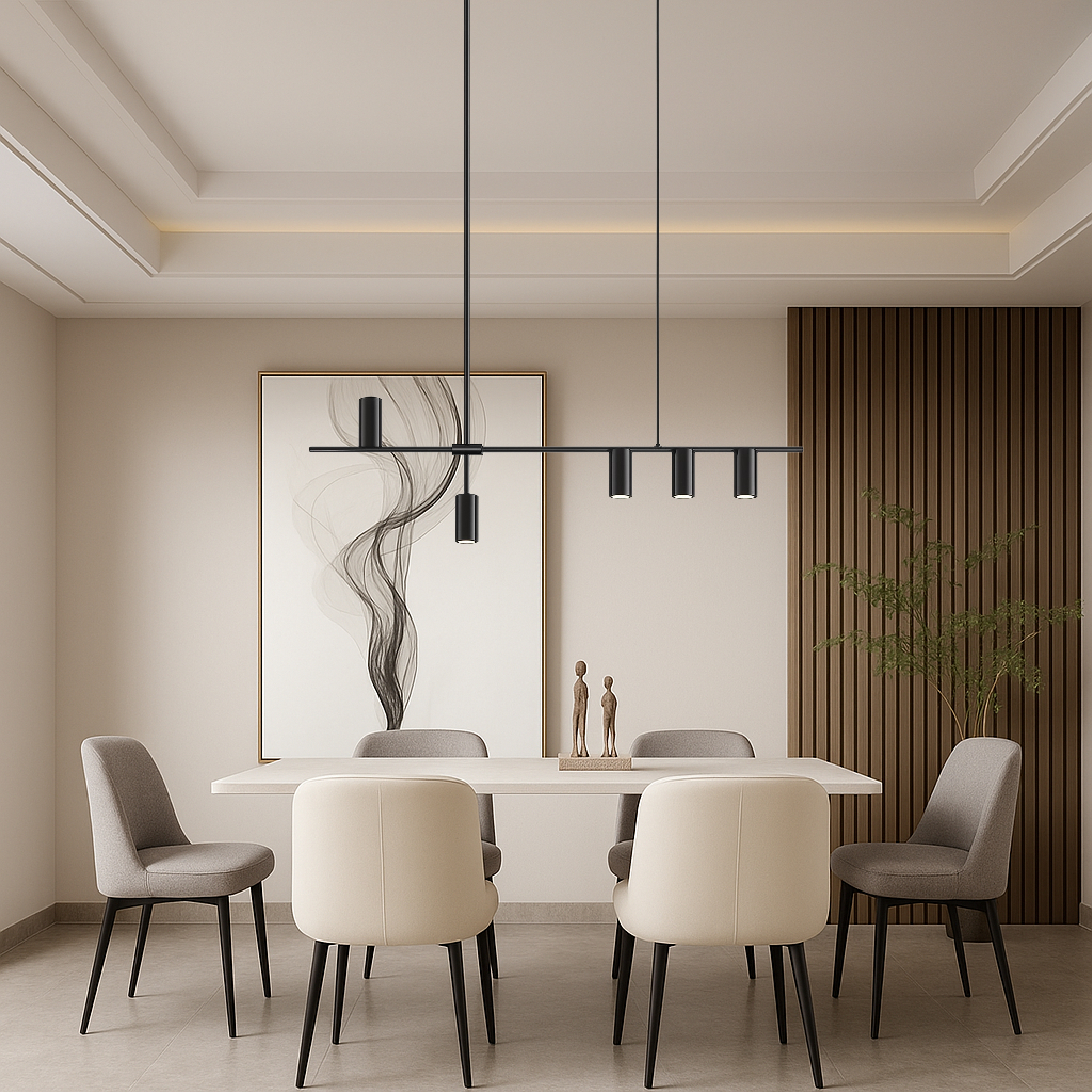 Minimalist Black Linear Kitchen Pendant Light
