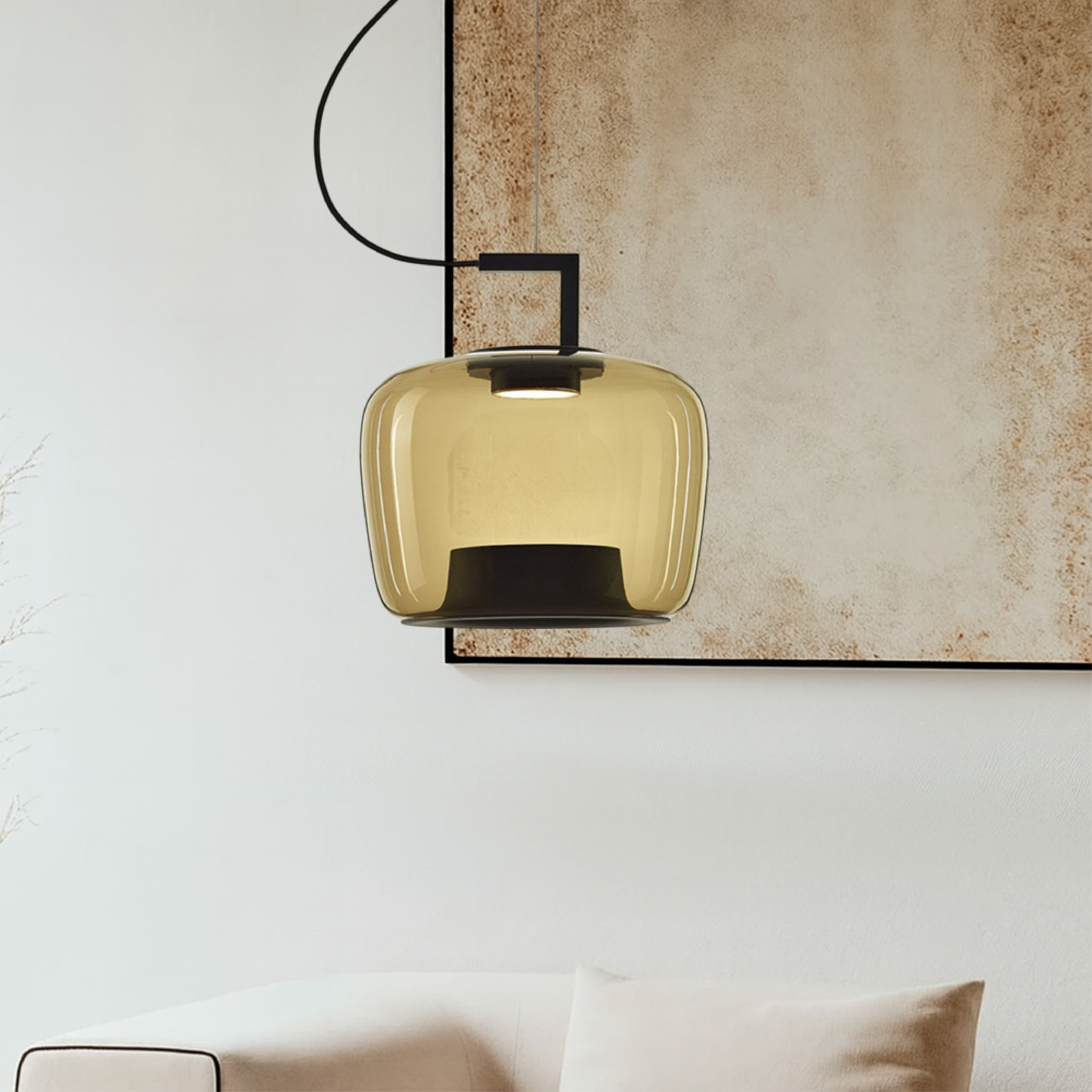 Contemporary Glass Hanging Lamp
