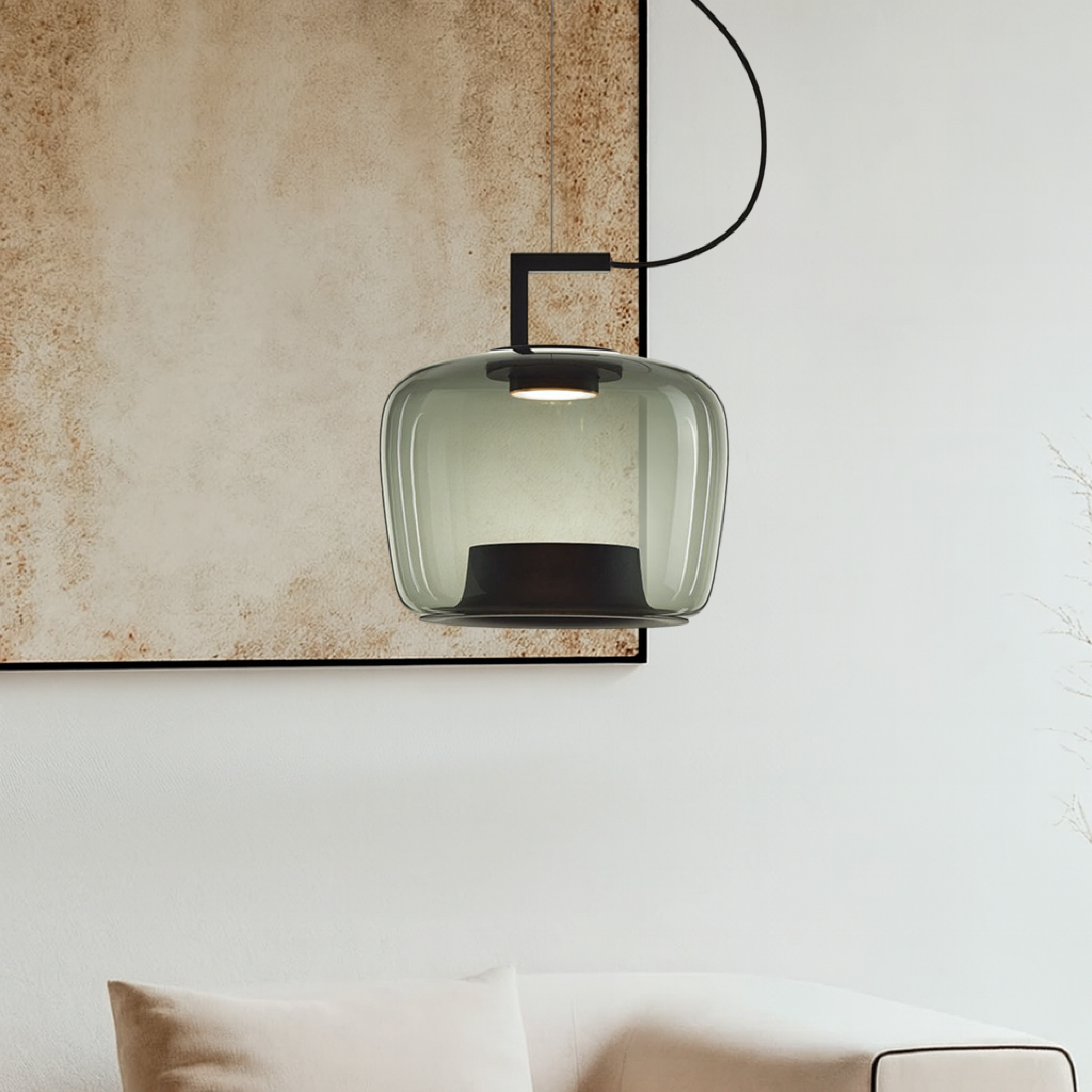 Contemporary Glass Hanging Lamp