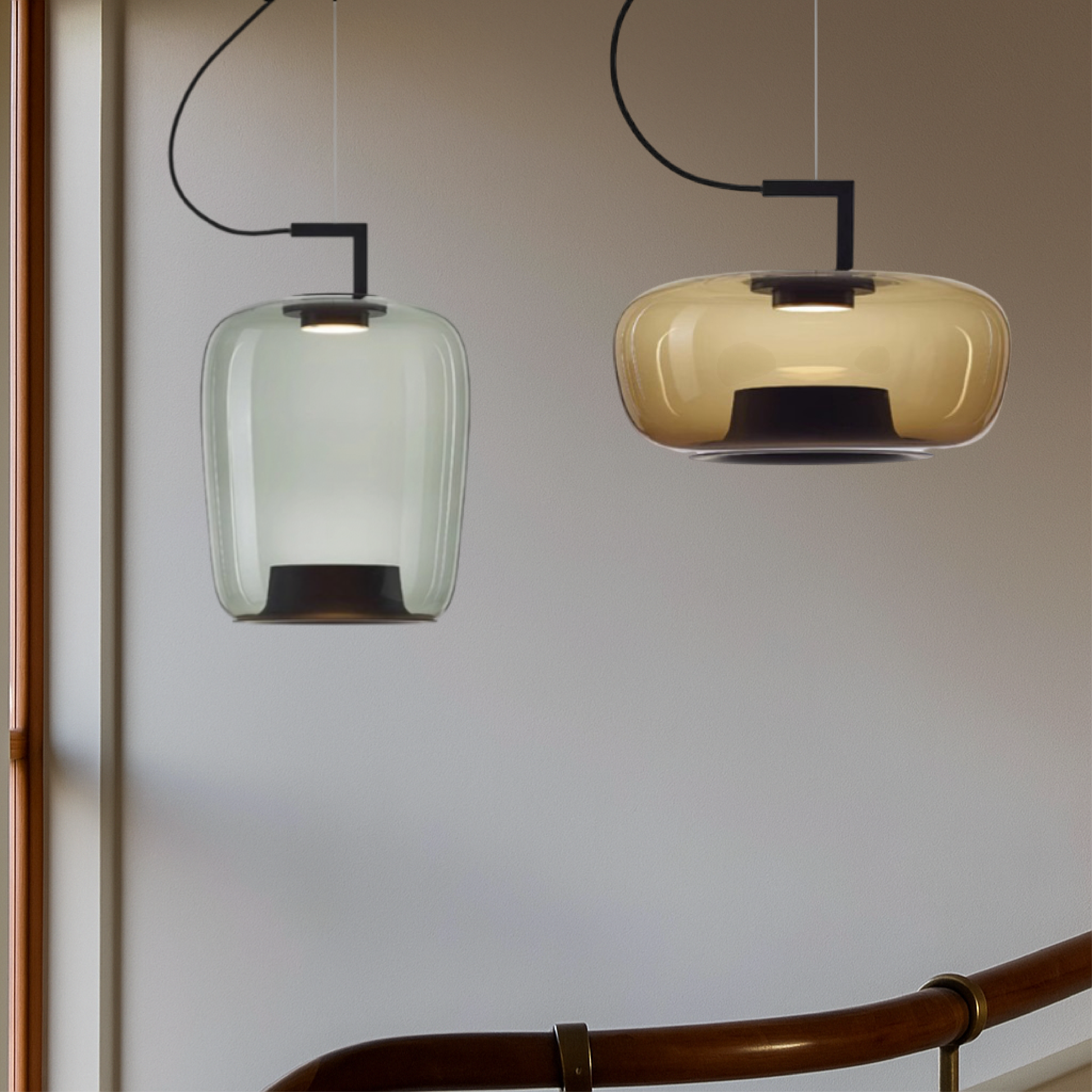 Contemporary Glass Hanging Lamp
