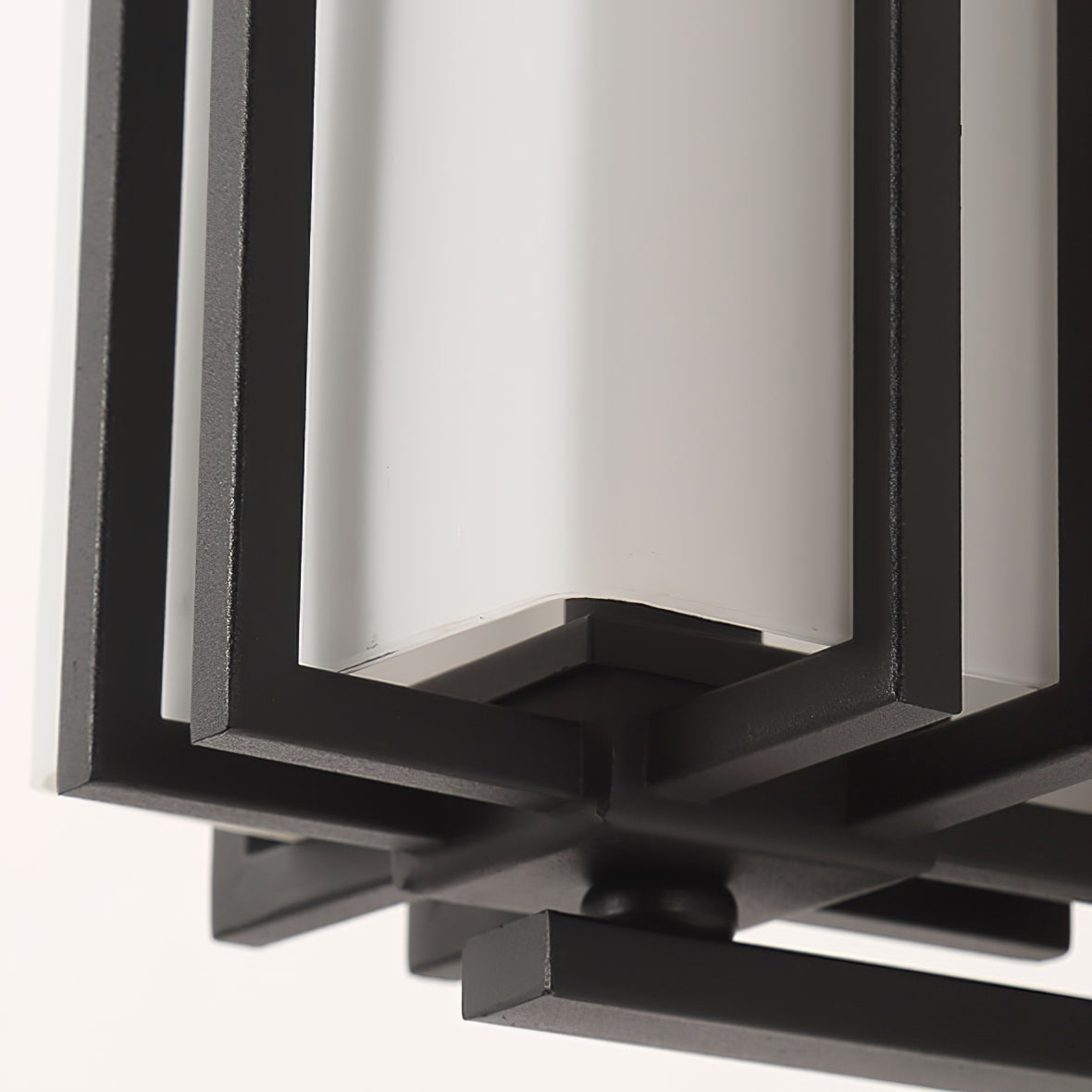 Outdoor Wall Light Rectangular Glass Shade with Metal Frame
