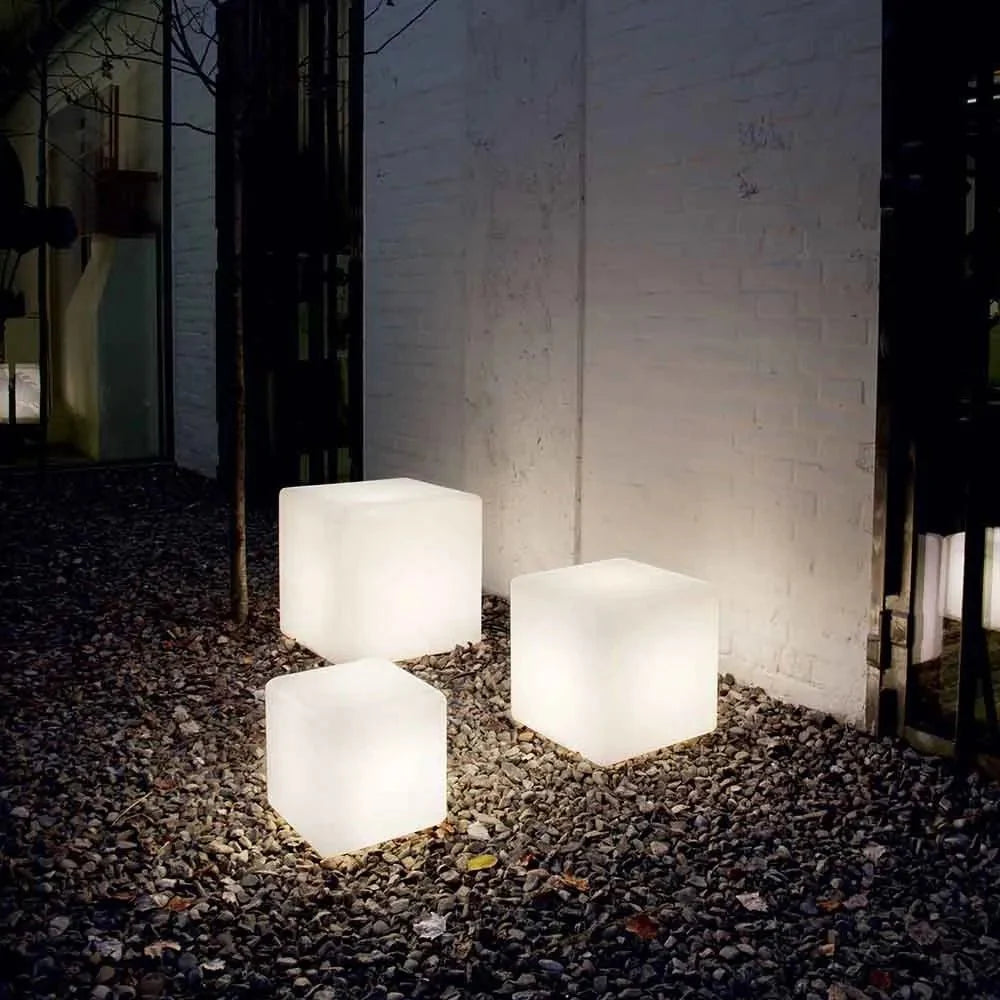 LED Cube Garden Light White Outdoor Floor Lamp