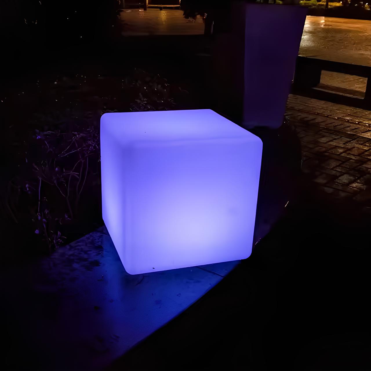 LED Cube Garden Light White Outdoor Floor Lamp