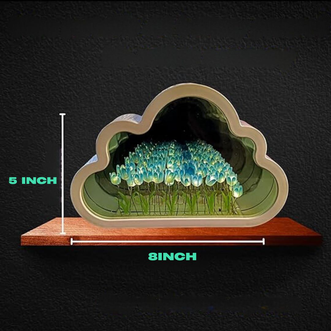 Tulip Table Lamp with Mirrored Glass Design