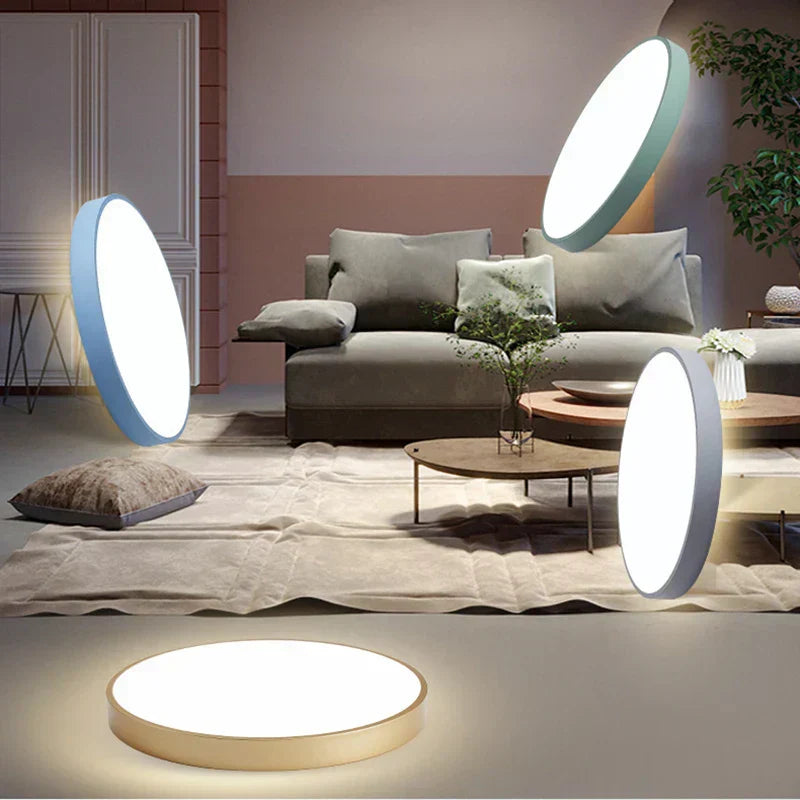 Round LED Ceiling Light with Metal Frame