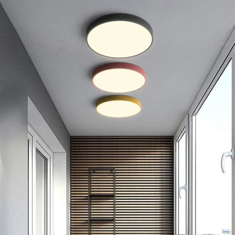 Round LED Ceiling Light with Metal Frame