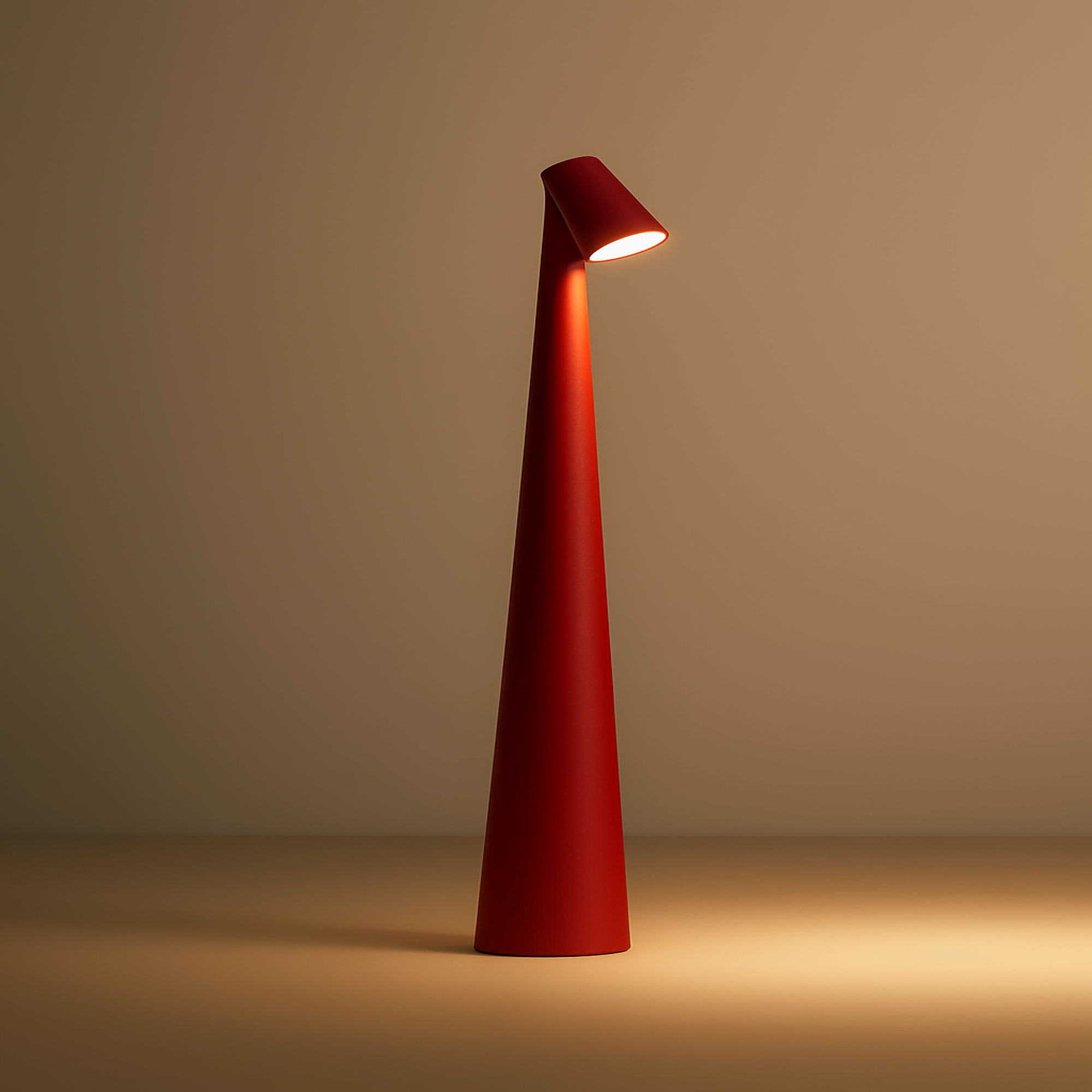 LED floor lamp with tall conical body