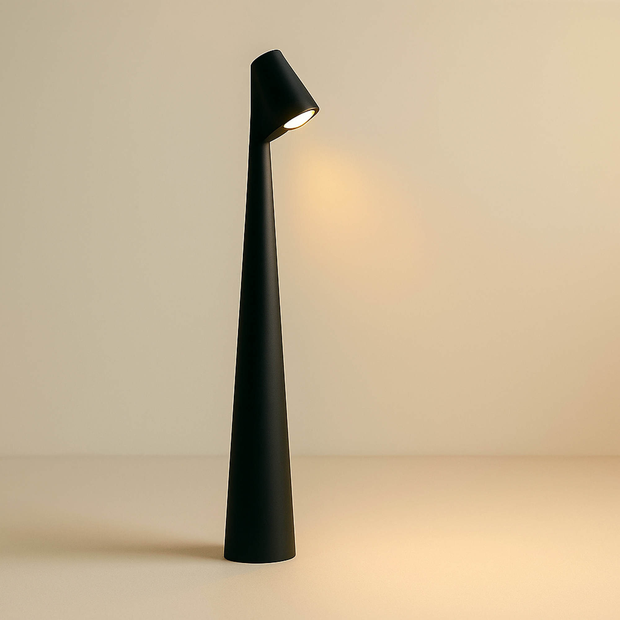 LED floor lamp with tall conical body