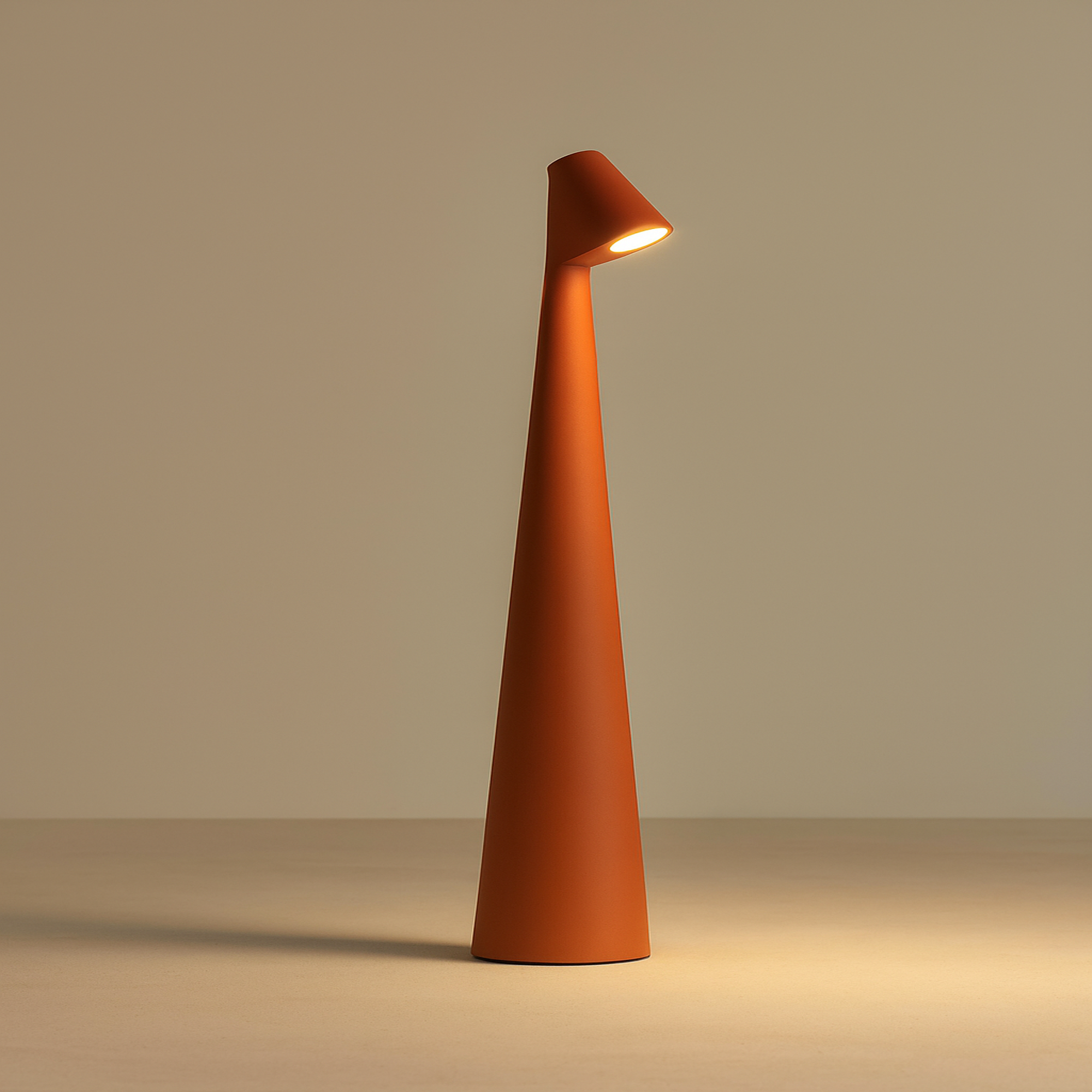 LED floor lamp with tall conical body