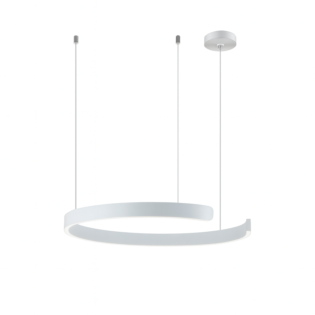 LED ring pendant light with metal finish