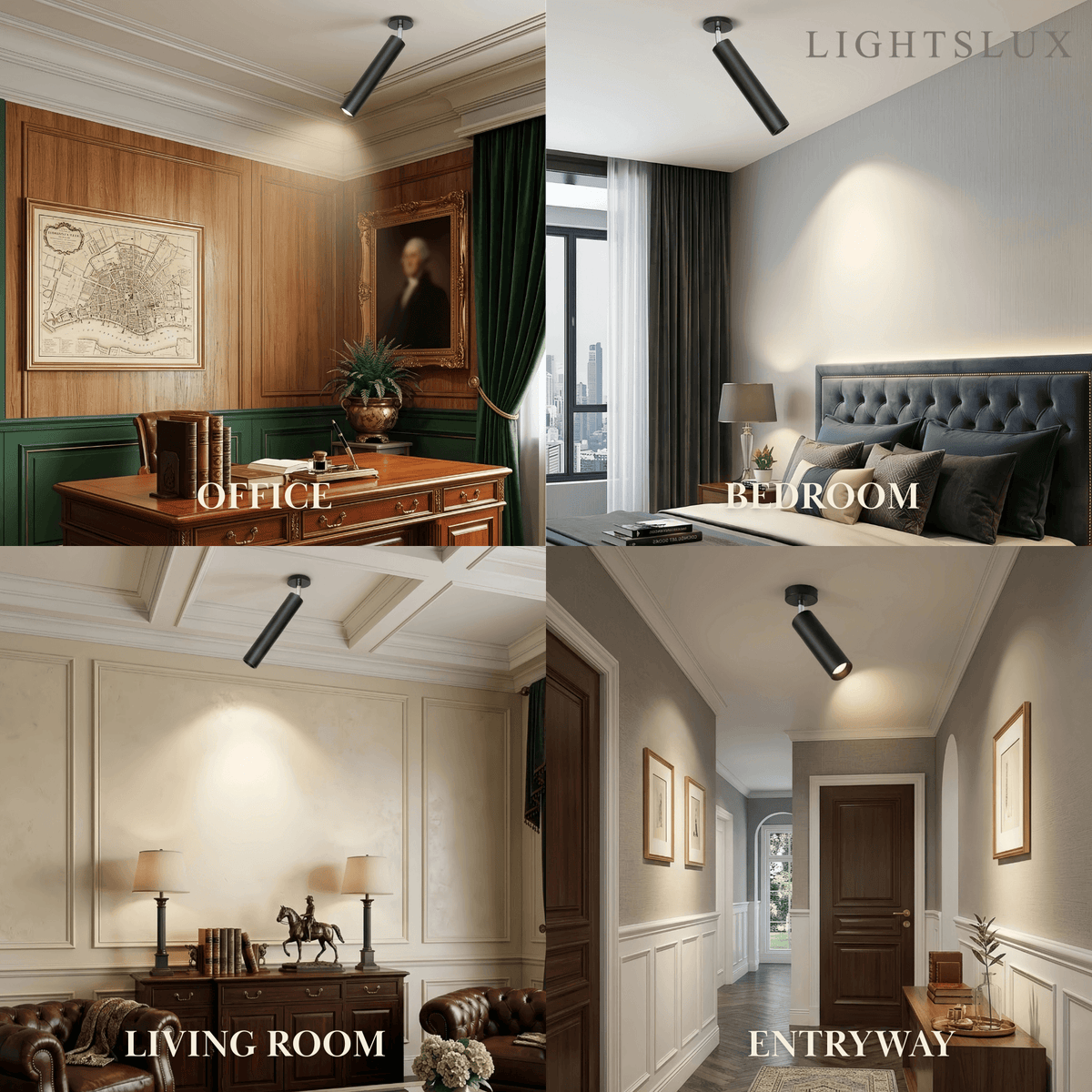 Modern Linear Ceiling Light Black Metal Lamp for Living Room
