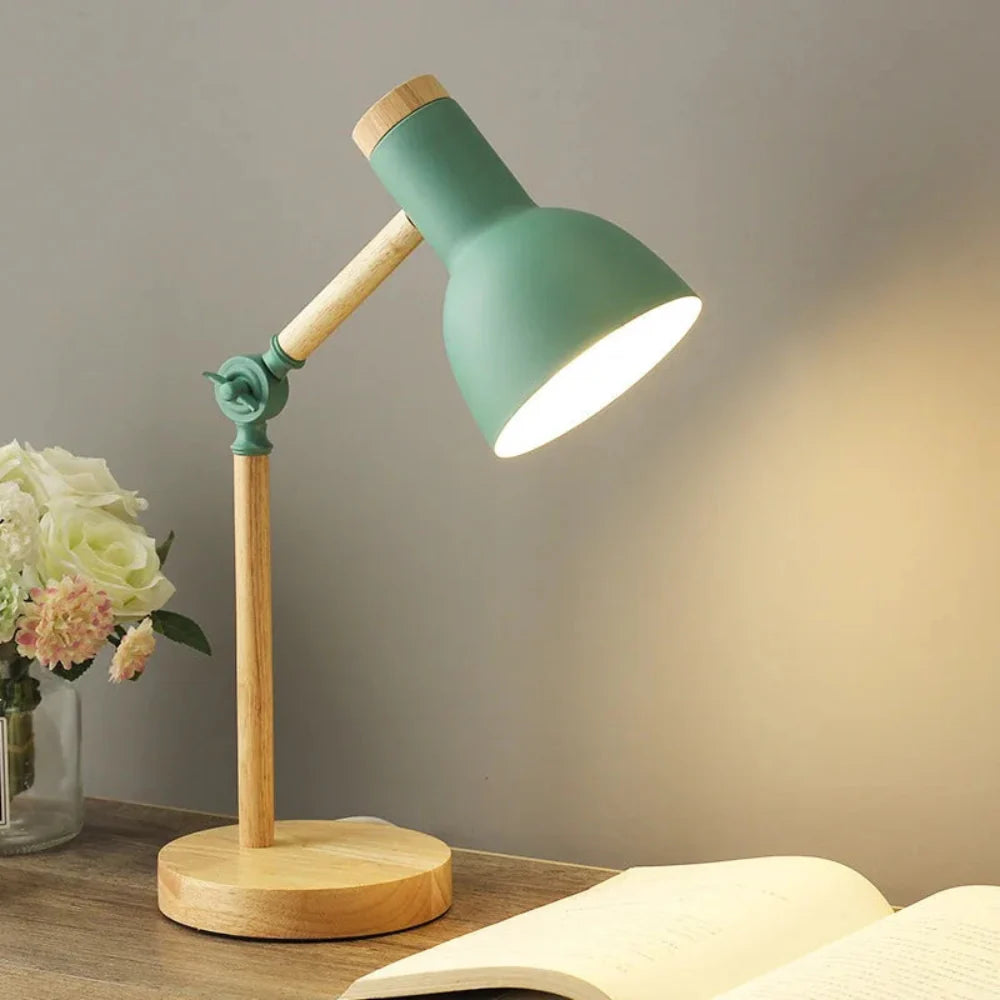 Adjustable Modern Wooden Desk Lamp