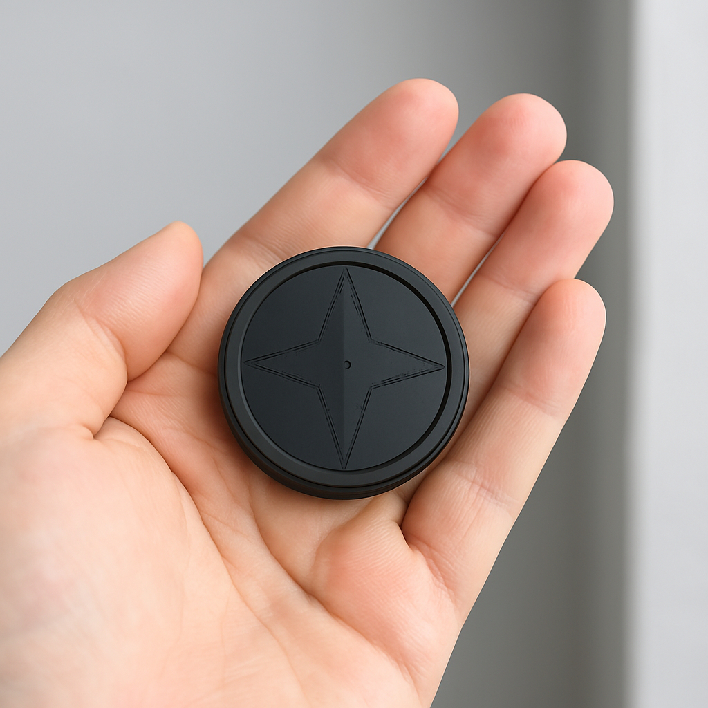 Magnetic GPS Tracker With Compact Round Black Casing