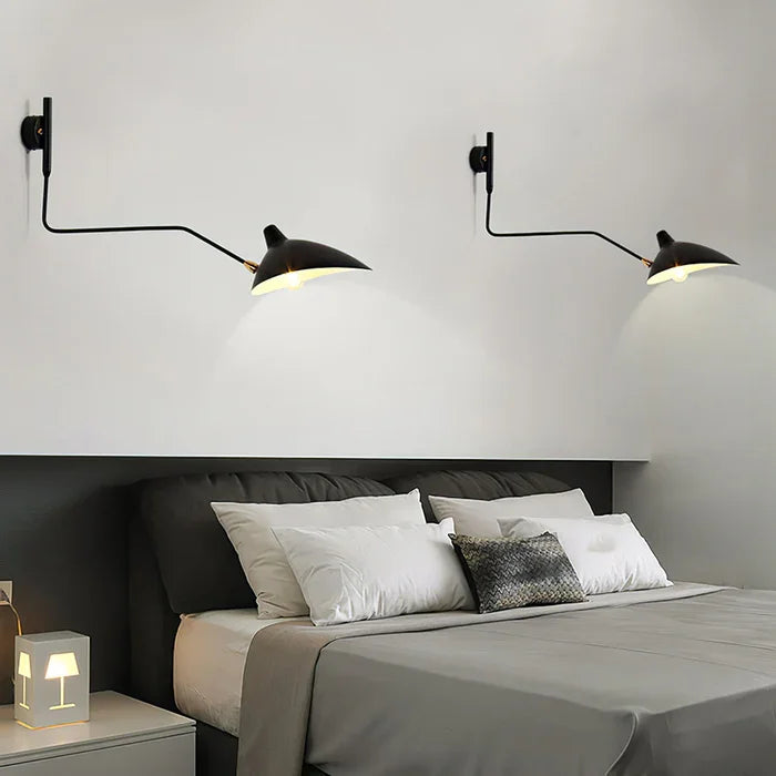 Wall Lamp with Dual Adjustable Arm for Reading and Accent Light