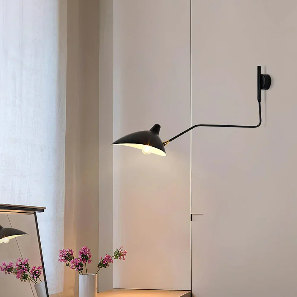 Wall Lamp with Dual Adjustable Arm for Reading and Accent Light