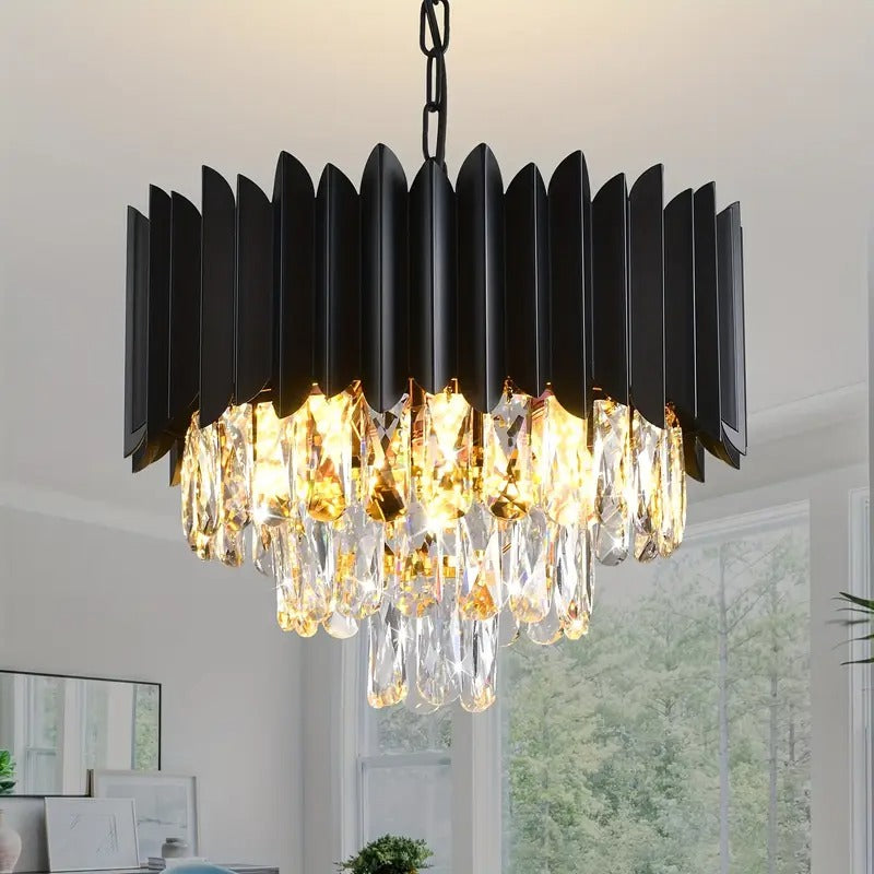 Metal Ceiling Light with Crystals