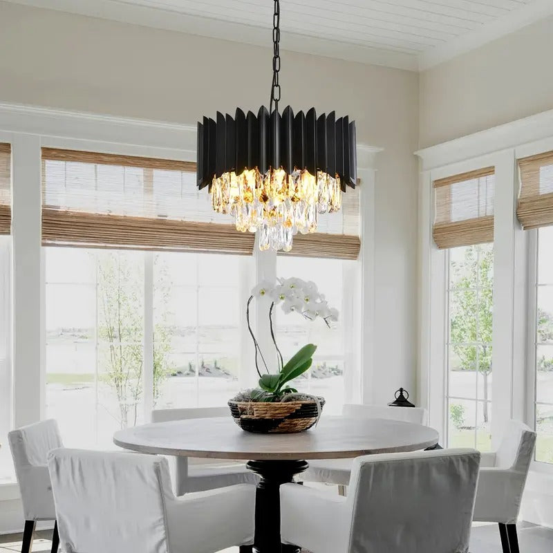 Metal Ceiling Light with Crystals