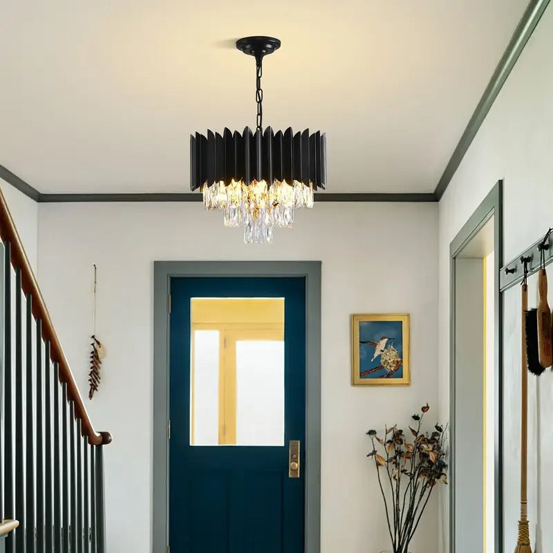 Metal Ceiling Light with Crystals