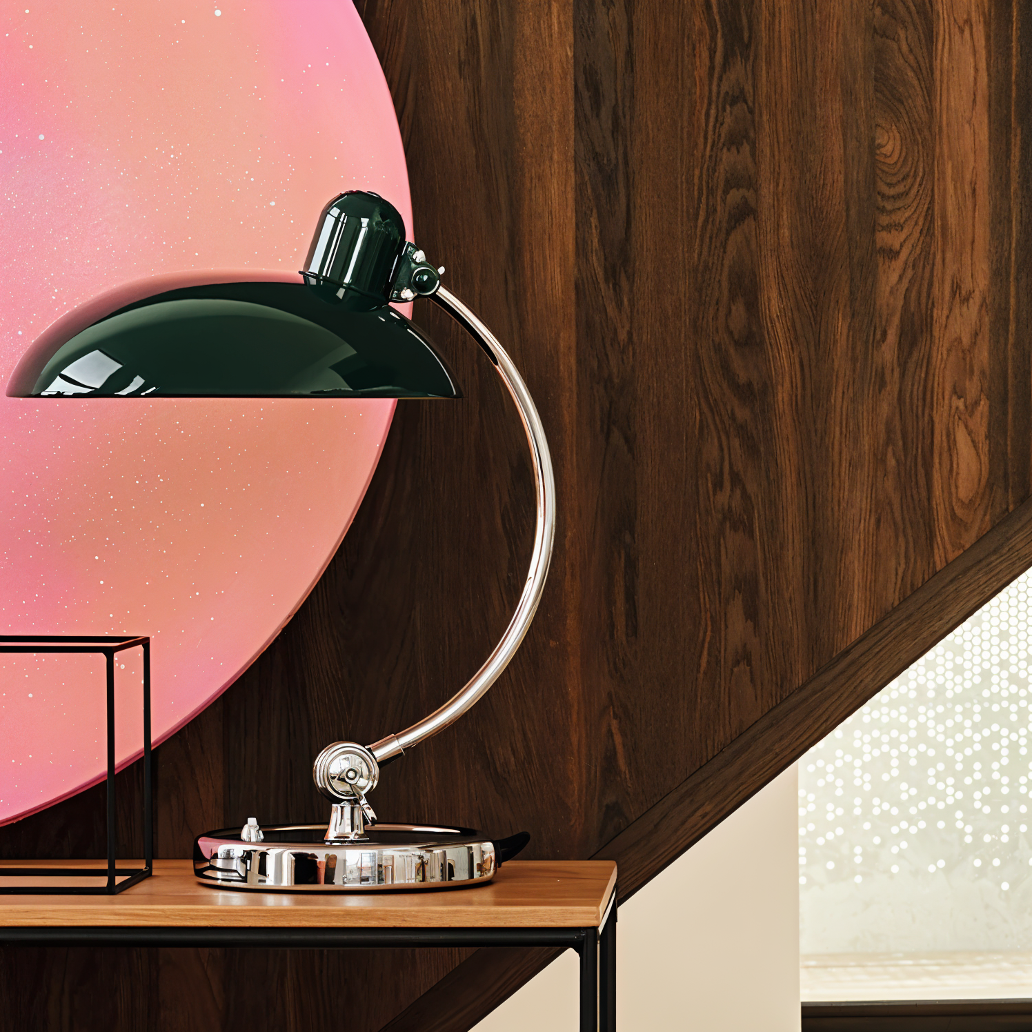 Metal desk lamp with adjustable dome shade