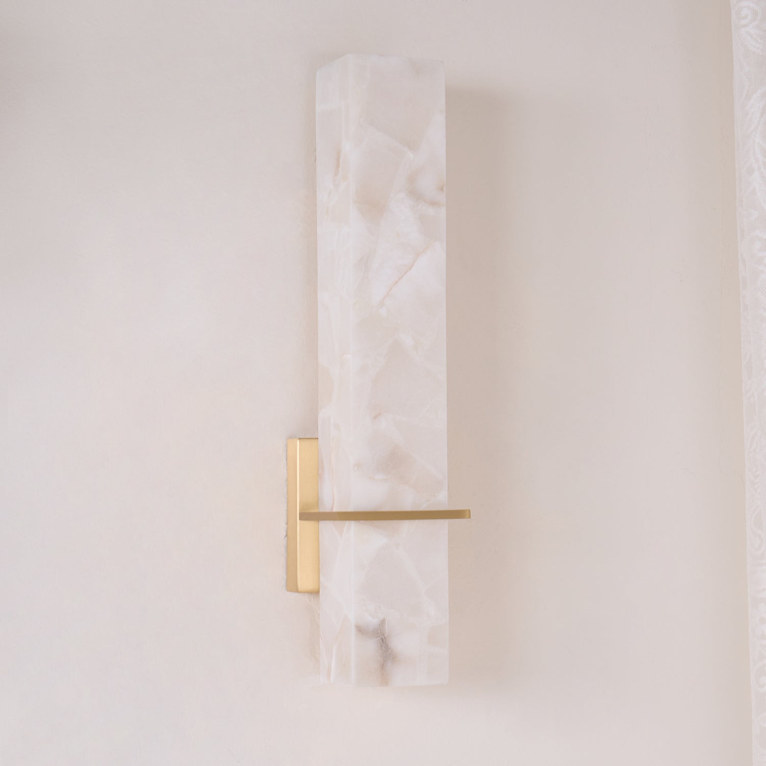 Modern Alabaster Wall Lamp Brass LED Indoor Wall Light Fixture