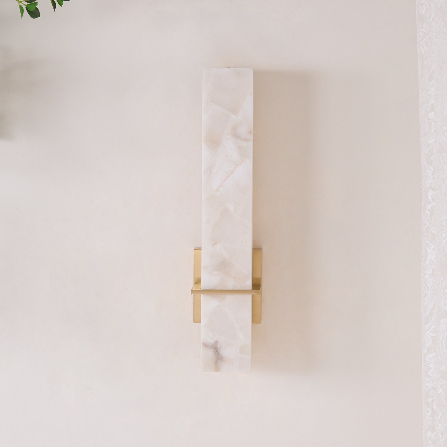 Modern Alabaster Wall Lamp Brass LED Indoor Wall Light Fixture
