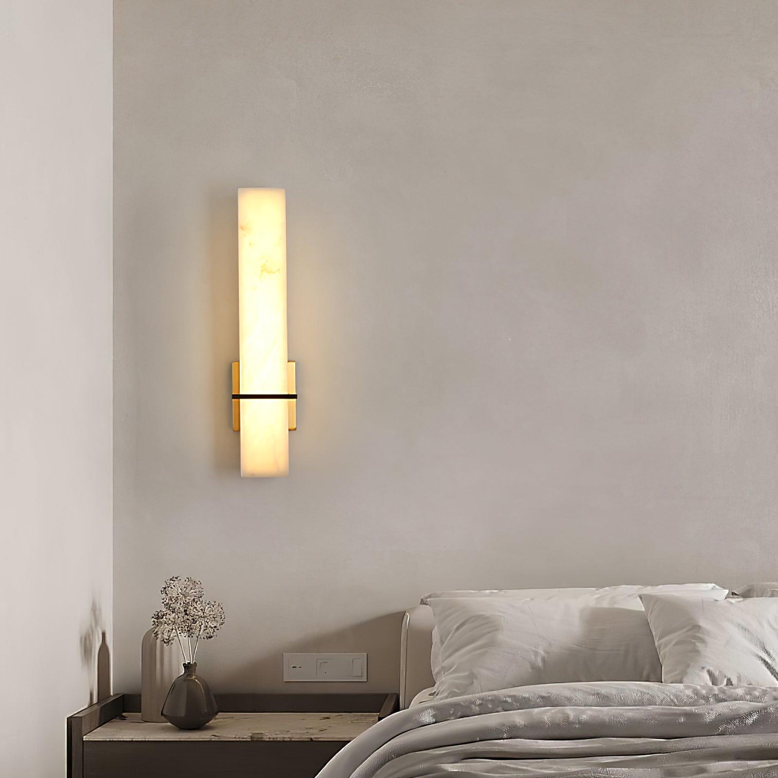 Modern Alabaster Wall Lamp Brass LED Indoor Wall Light Fixture
