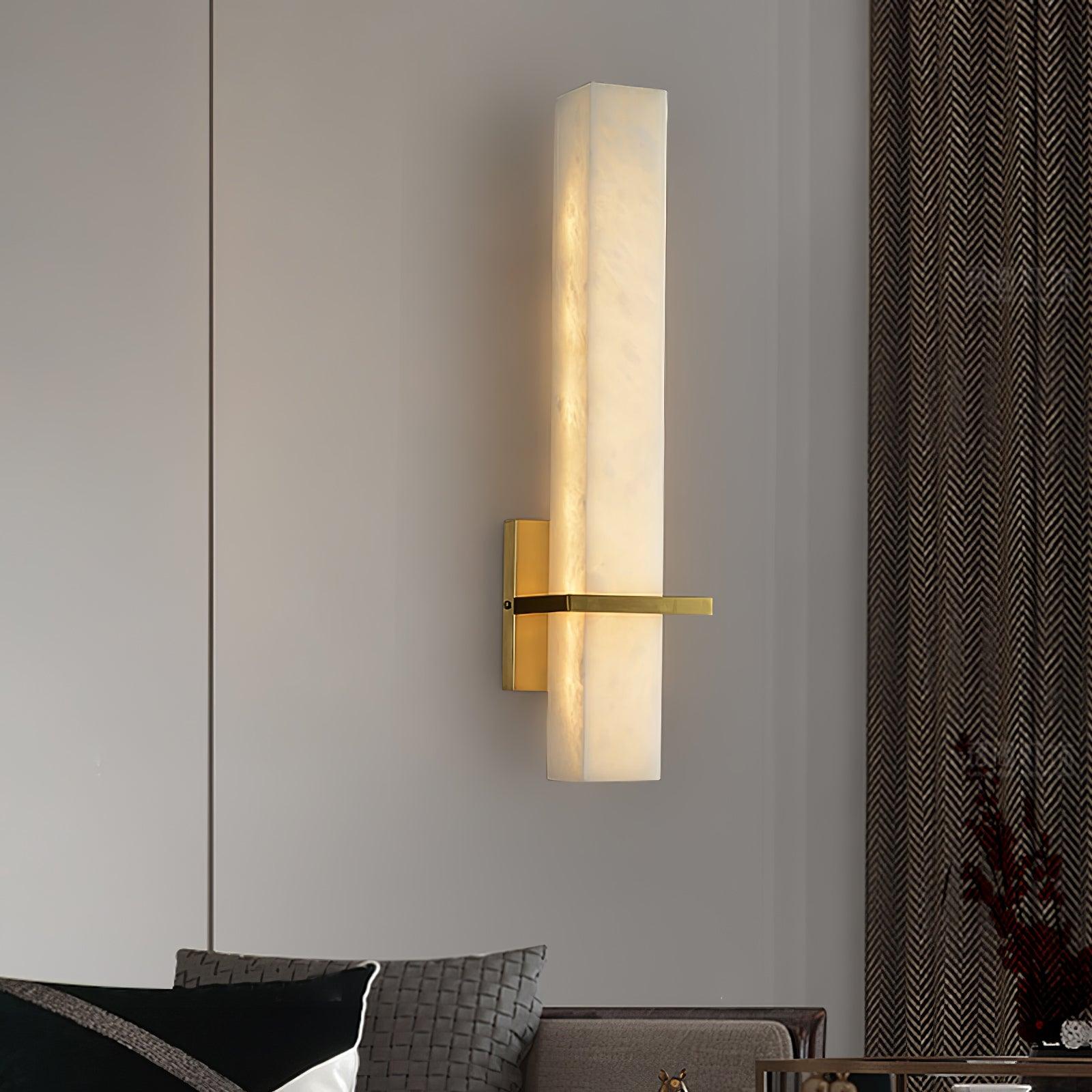 Modern Alabaster Wall Lamp Brass LED Indoor Wall Light Fixture