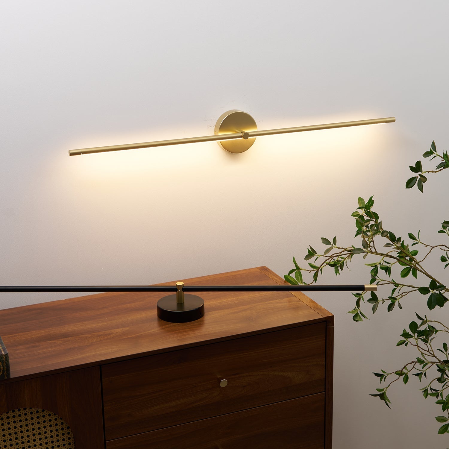 Minimalist Double-Rod LED Wall Sconce Light