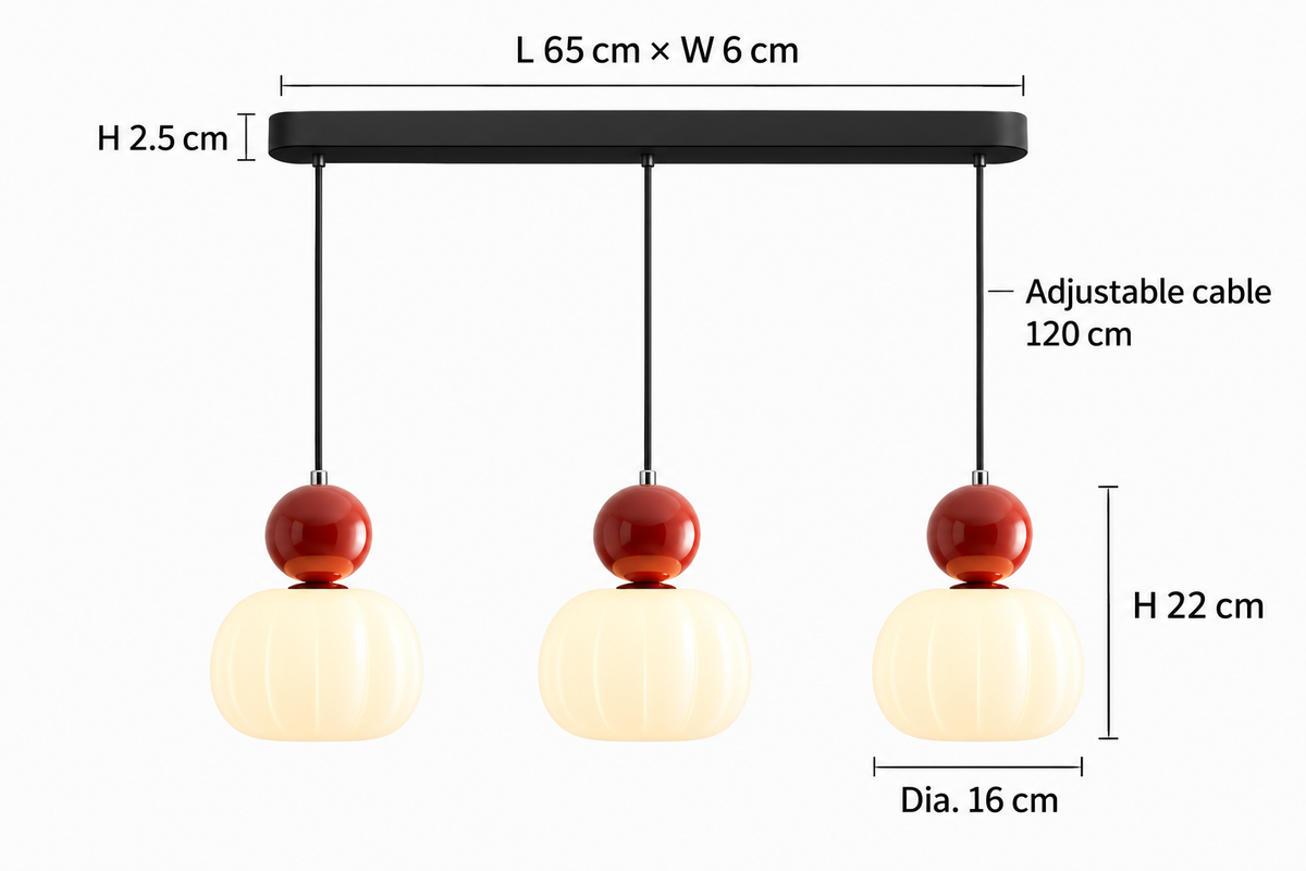 Modern Opal-Effect Pendant Light with Coloured Sphere Cap and Adjustable Cable