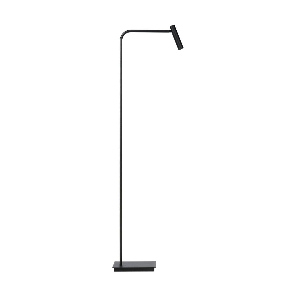 Moderne zwarte leesvloerlamp met warm ledlicht