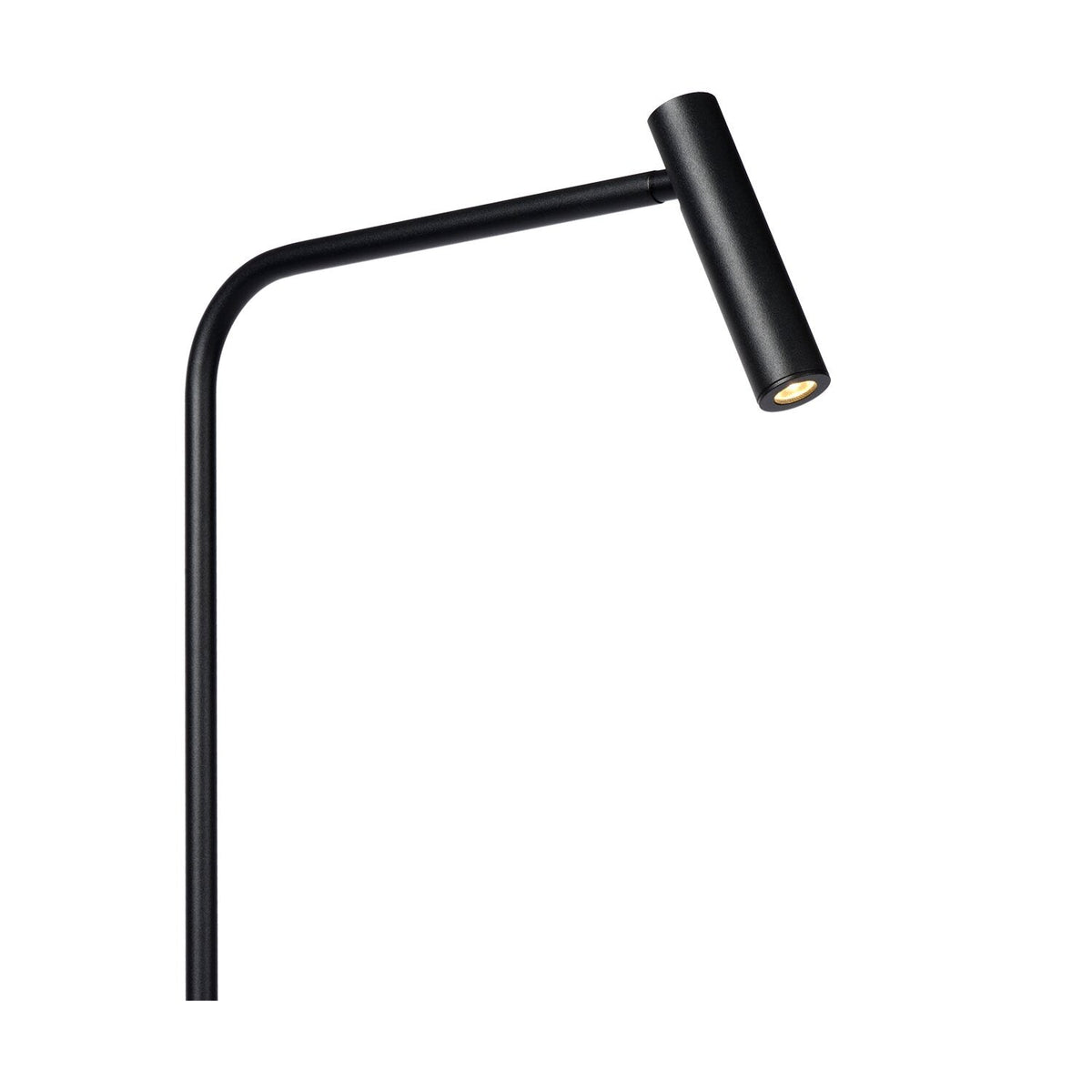 Moderne zwarte leesvloerlamp met warm ledlicht
