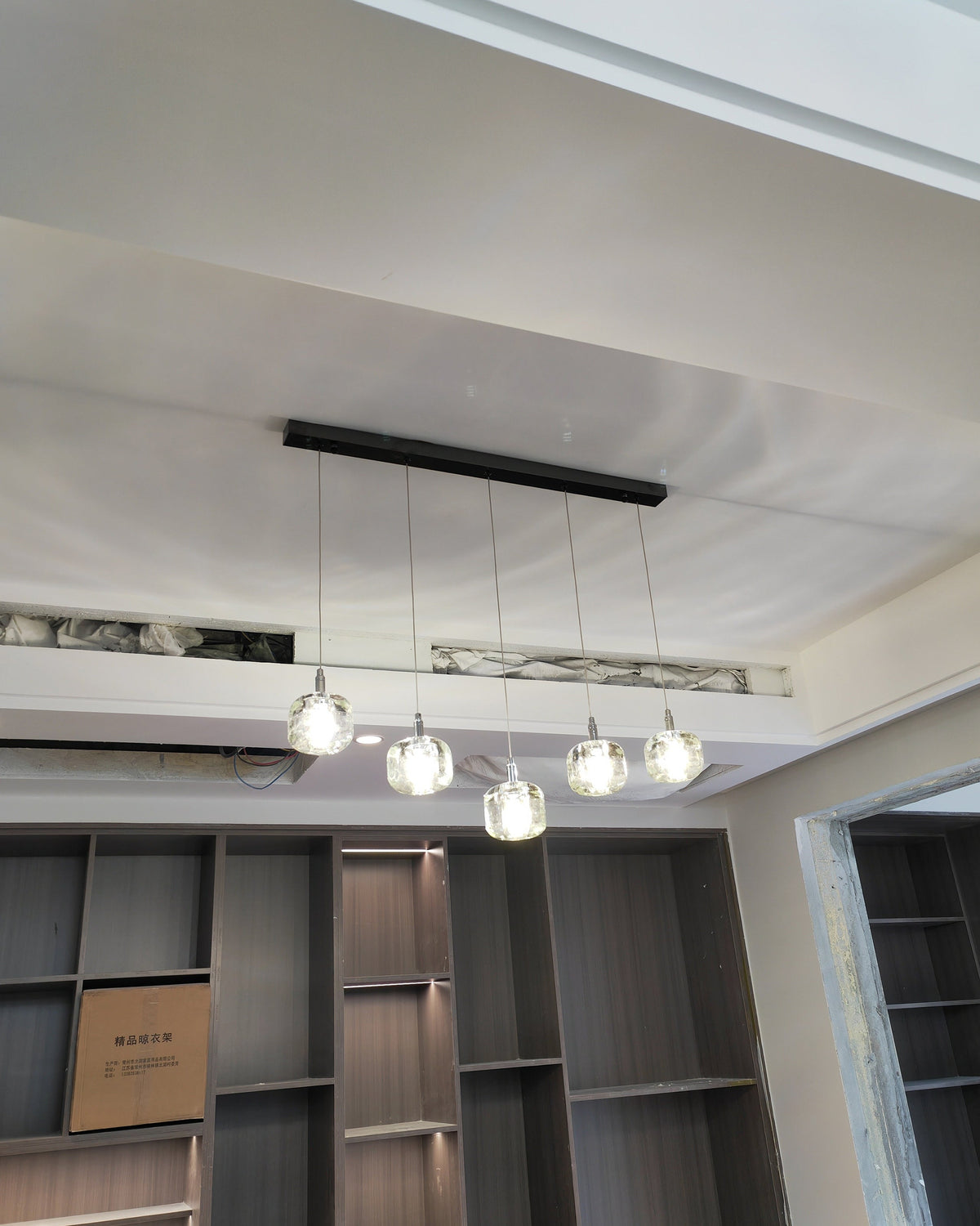 Modern Coloured Glass Multi Pendant Chandelier