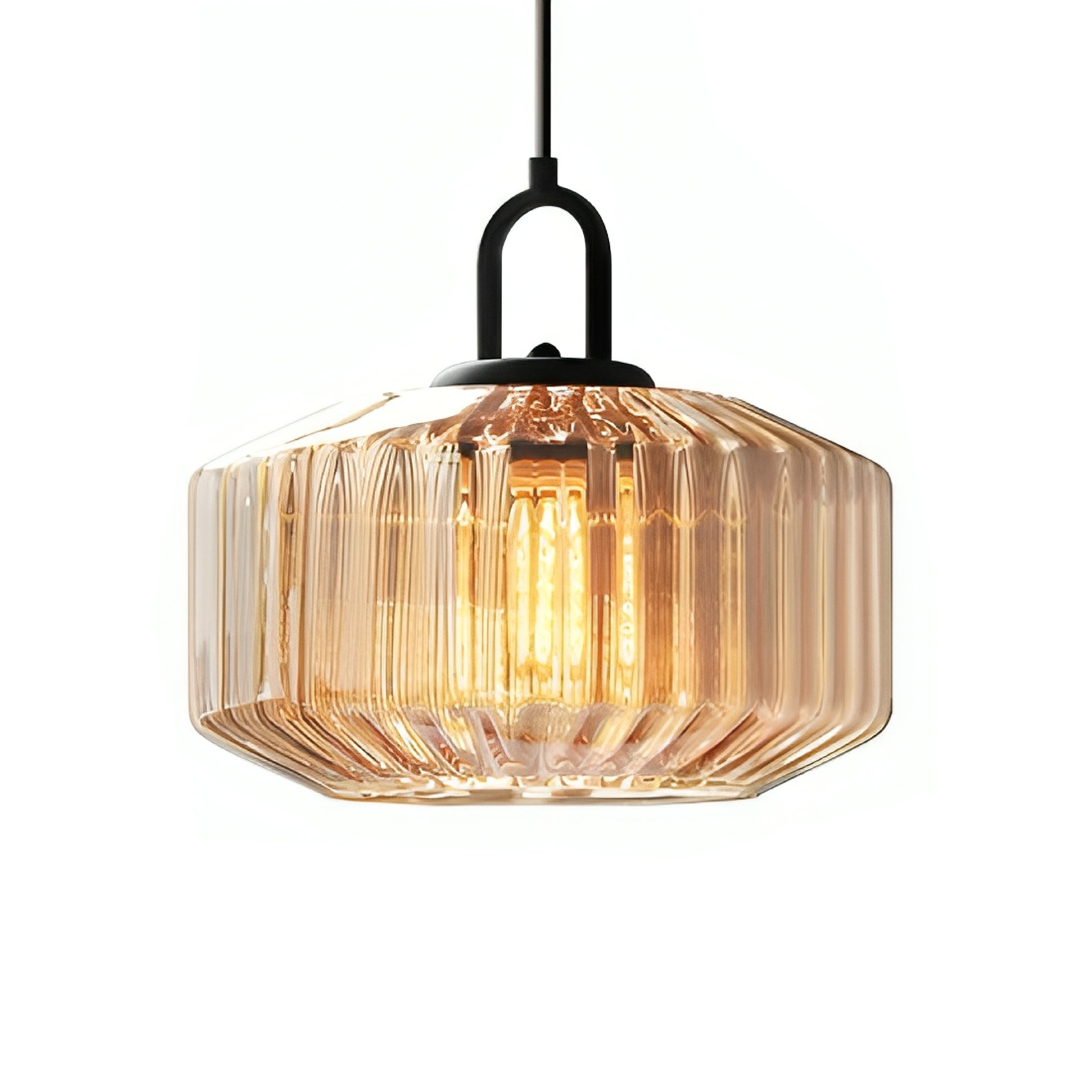 Modern Crystal-Cut Glass Hanging Lamp