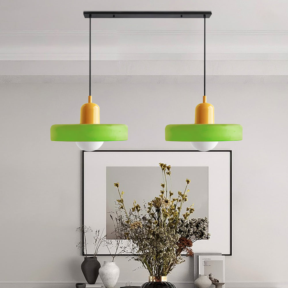 Bauhaus Double Glass Pendant Lamp with Adjustable Height