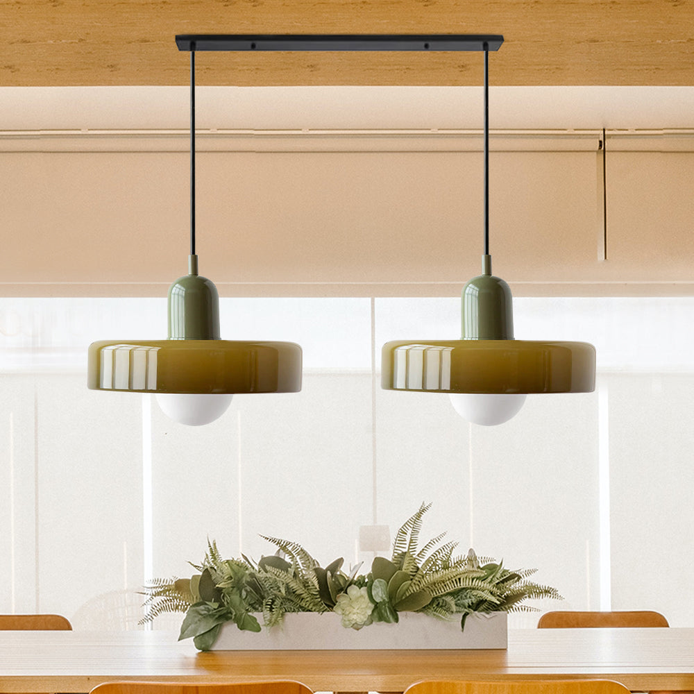 Bauhaus Double Glass Pendant Lamp with Adjustable Height