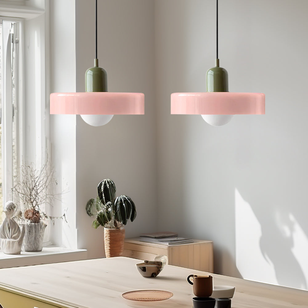 Bauhaus Double Glass Pendant Lamp with Adjustable Height