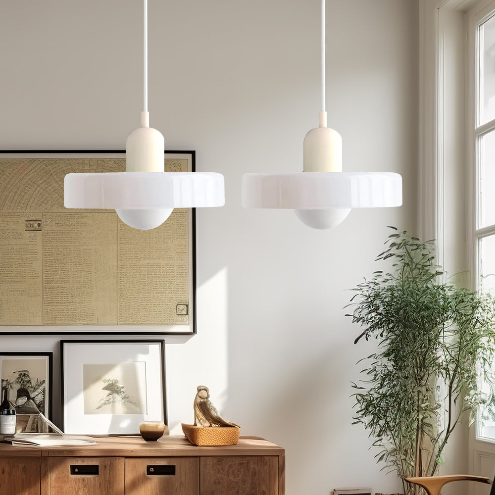 Bauhaus Double Glass Pendant Lamp with Adjustable Height