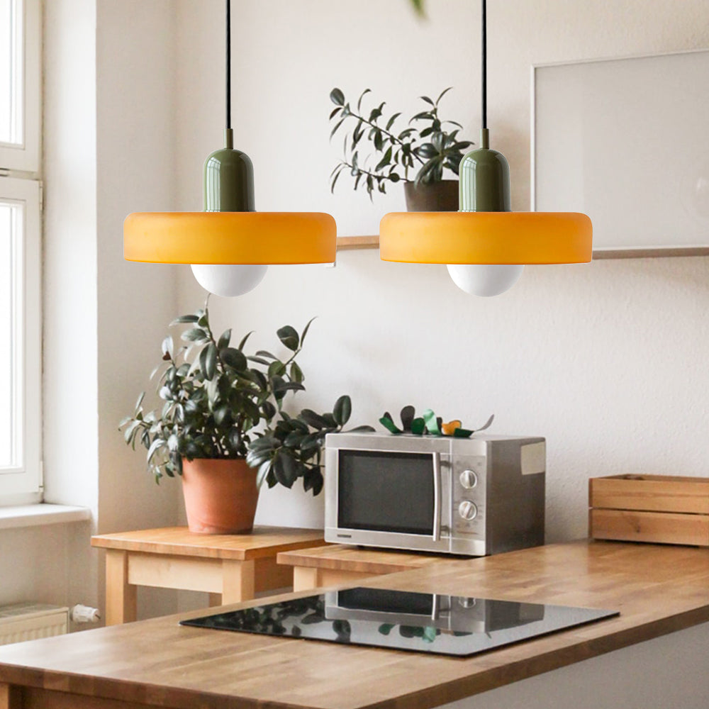 Bauhaus Double Glass Pendant Lamp with Adjustable Height