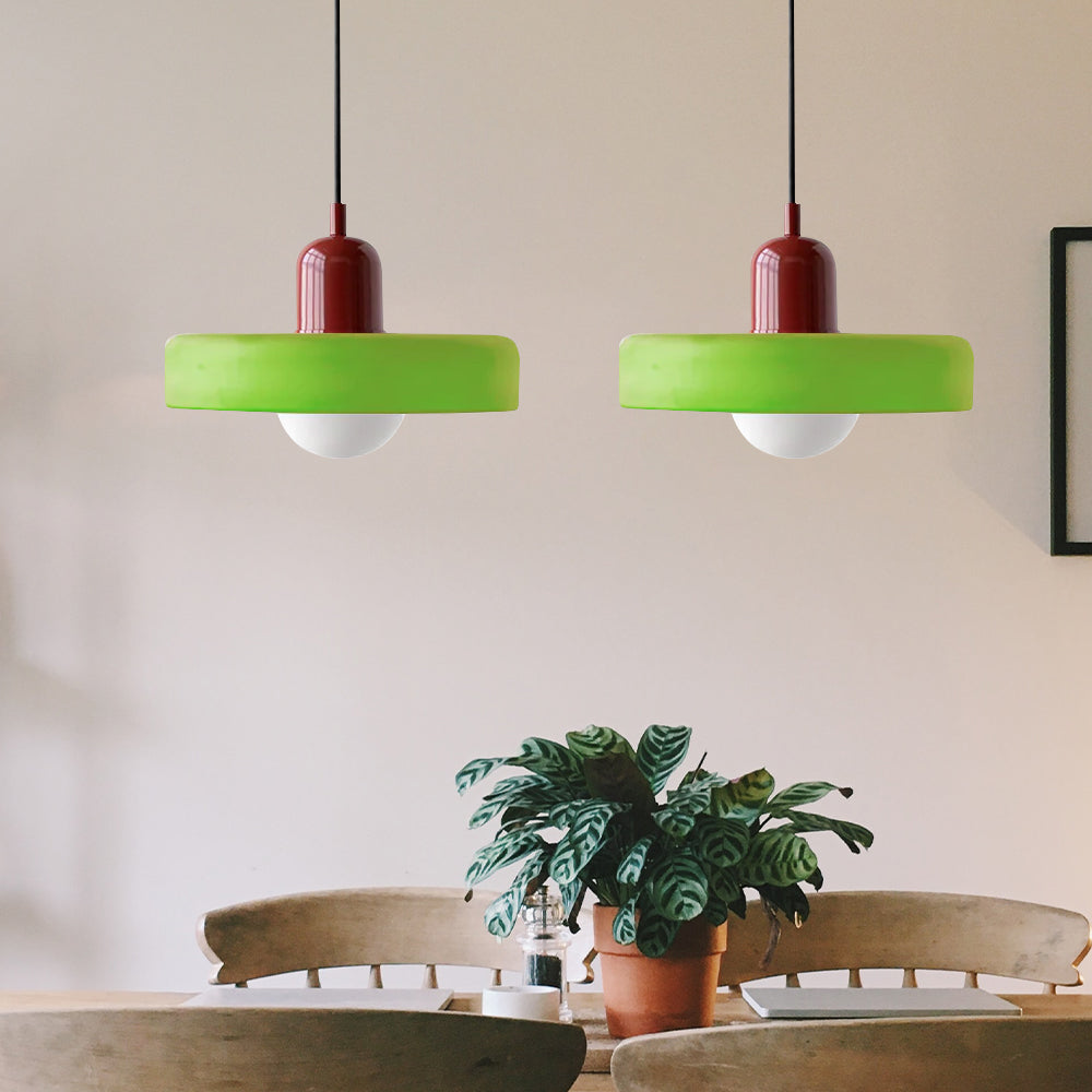 Bauhaus Double Glass Pendant Lamp with Adjustable Height